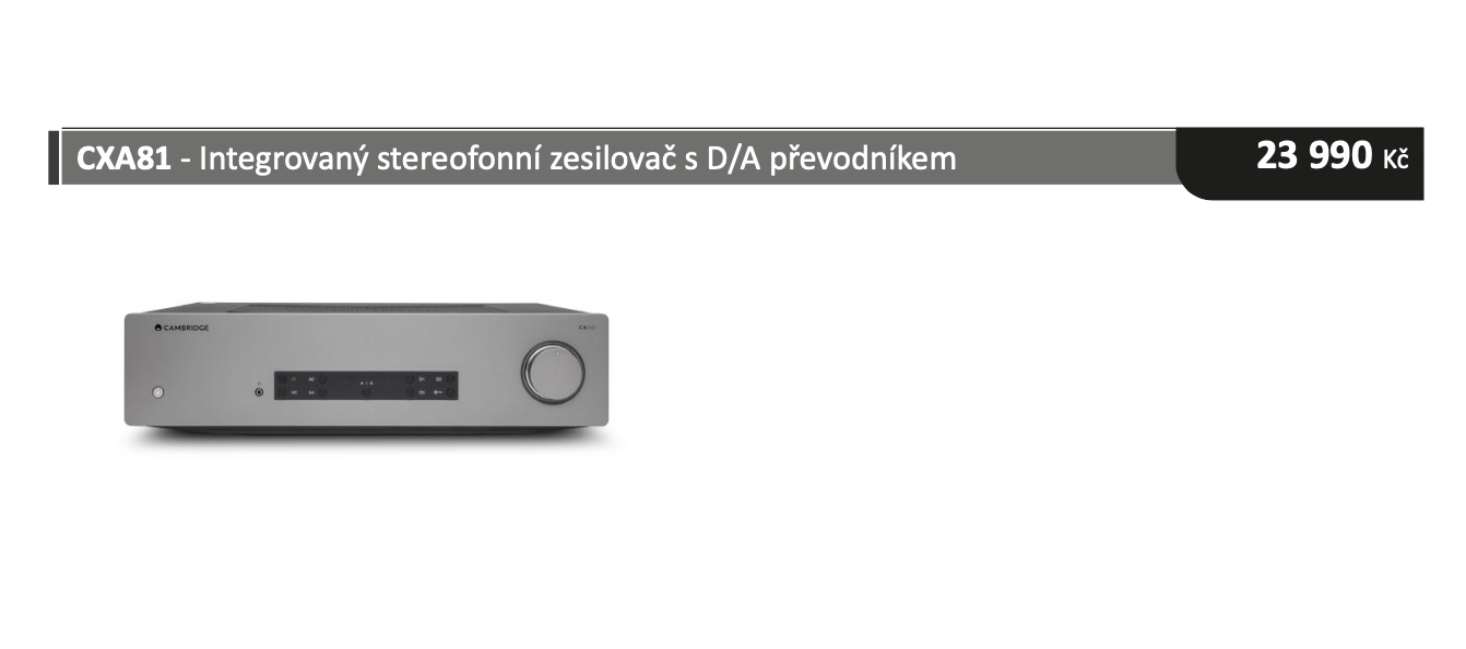 Cambridge CXA81 Integrovaný stereofonní zesilovač s D/A převodníkem