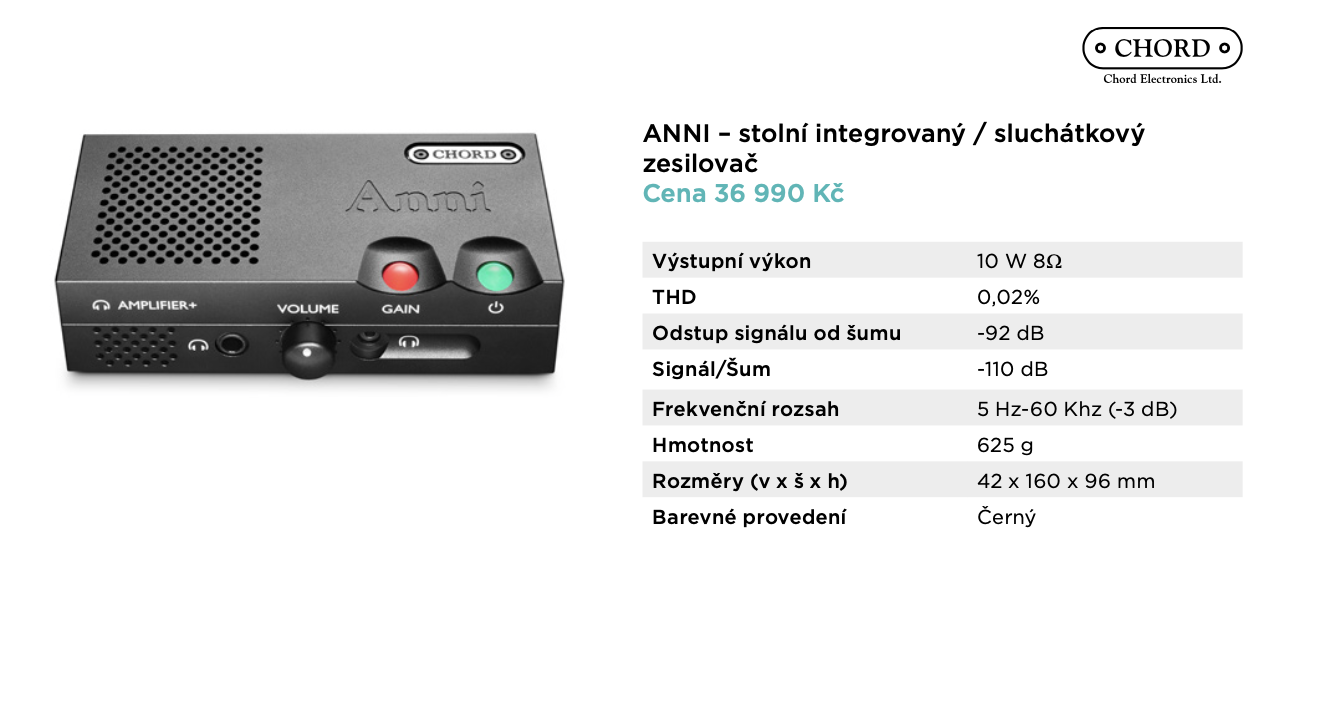 ANNI - Stolní integrovaný/sluchátkový zesilovač