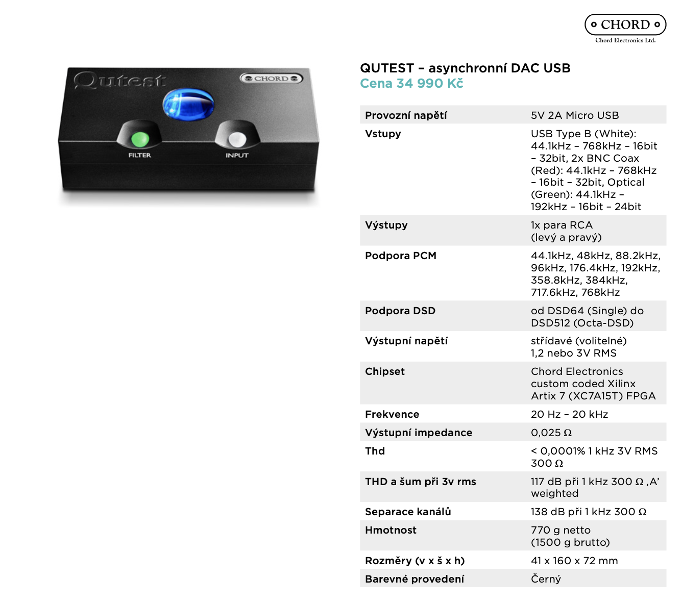 QUTEST - asynchronní DAC USB