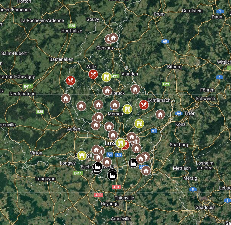 Urbex map Luxembourg