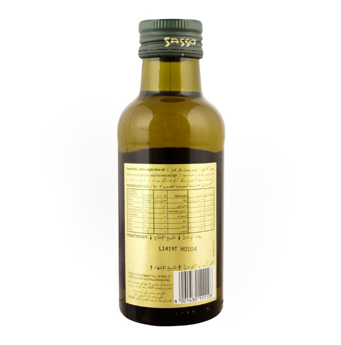 Sasso Extra Virgin Olive Oil, Bottle, 250ml