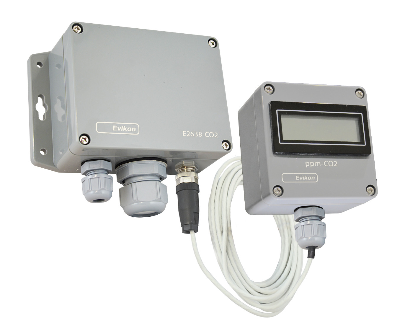 Gas Detector with options relay, sound, visual, LCD and self test button E2638 Series 