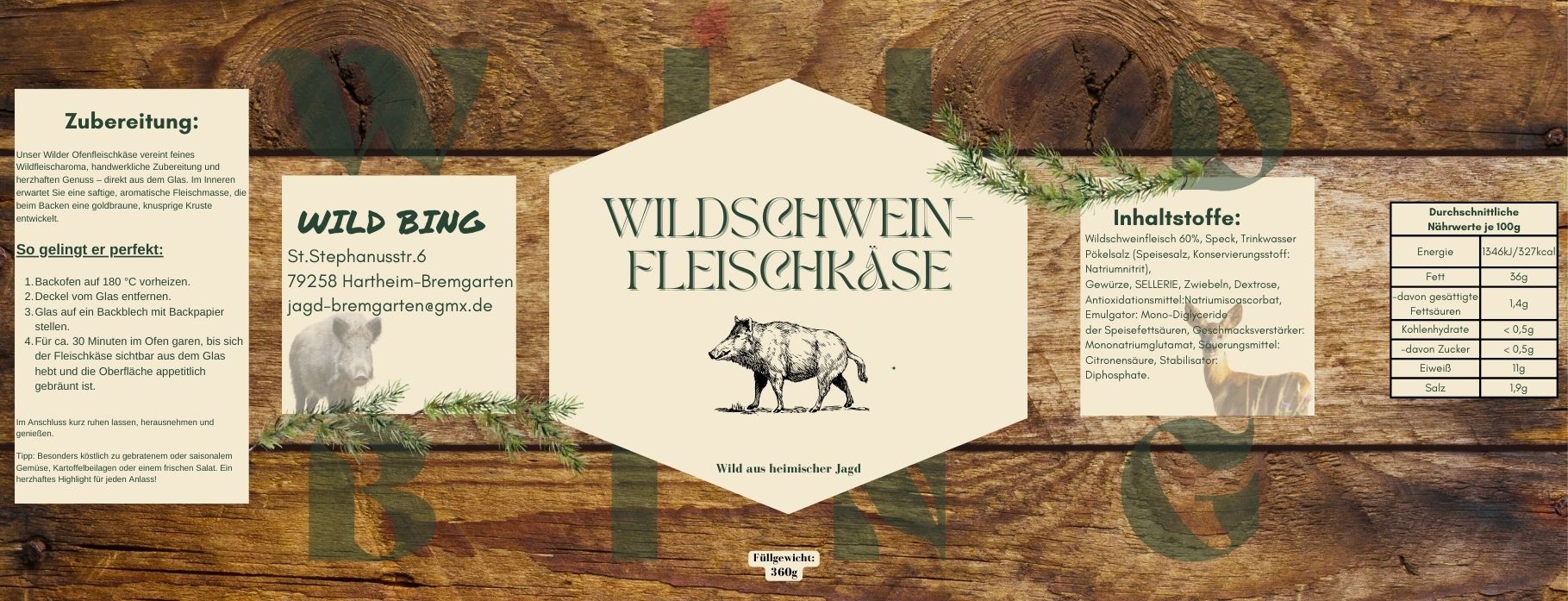 Wildschwein Fleischkäse *genussfertig im Glas*