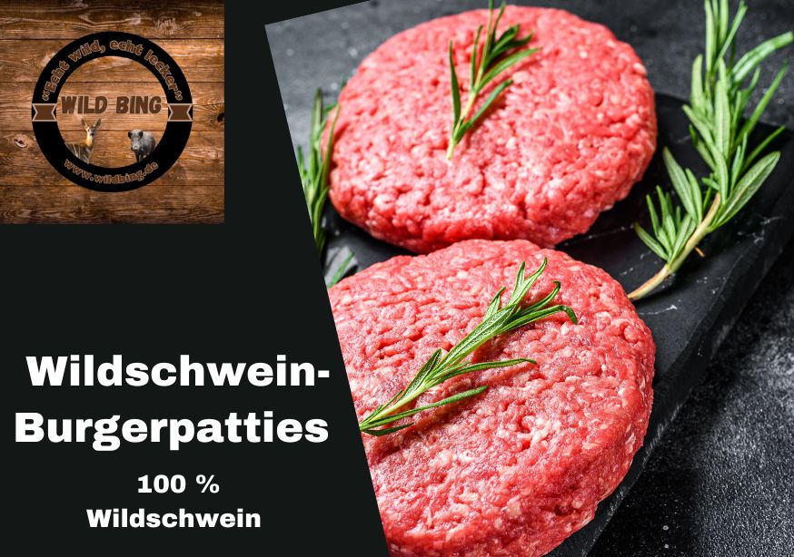 Wildschwein-Burgerpatties – 100 % Wildschwein