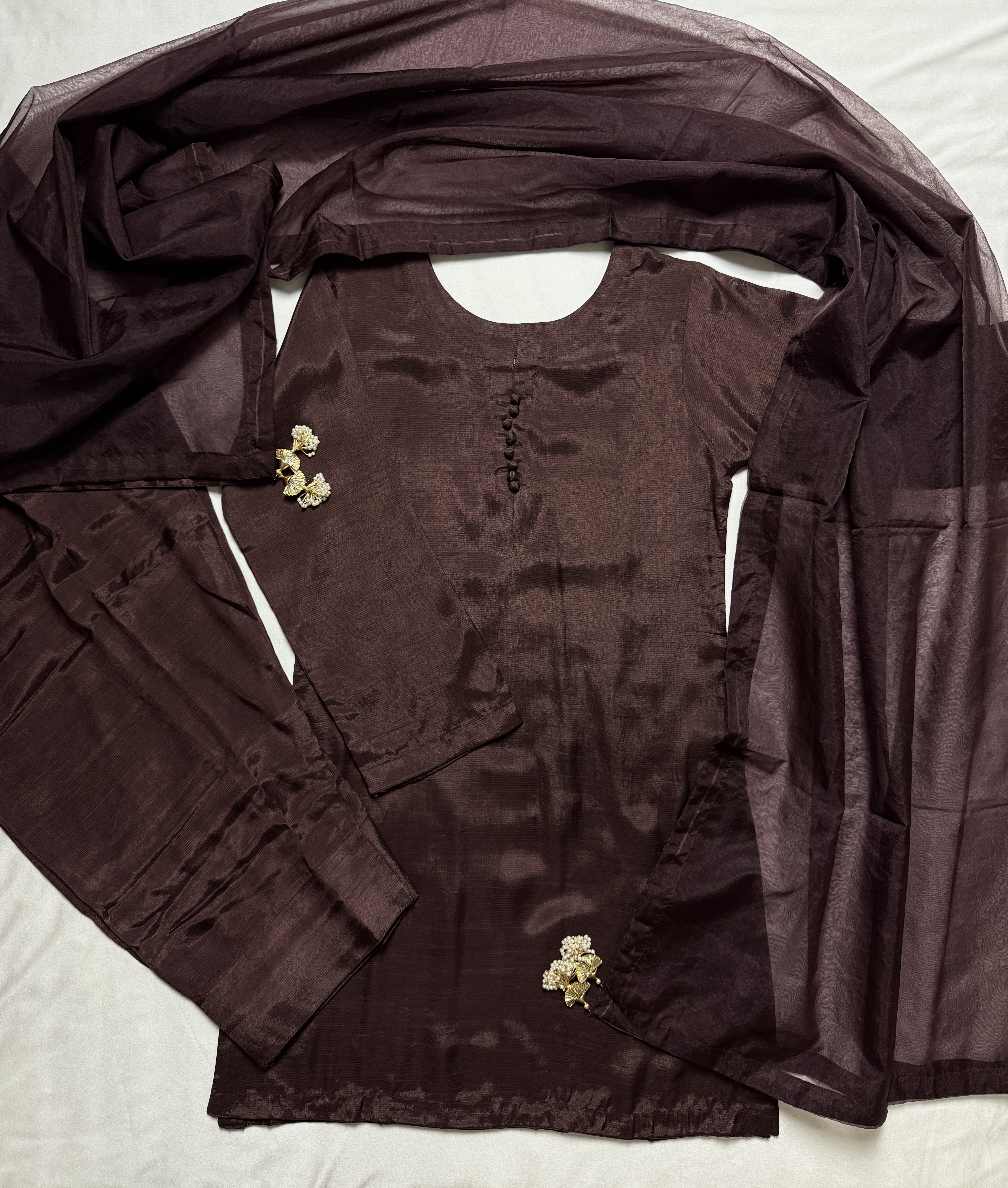 Farshi Shalwar - Brown