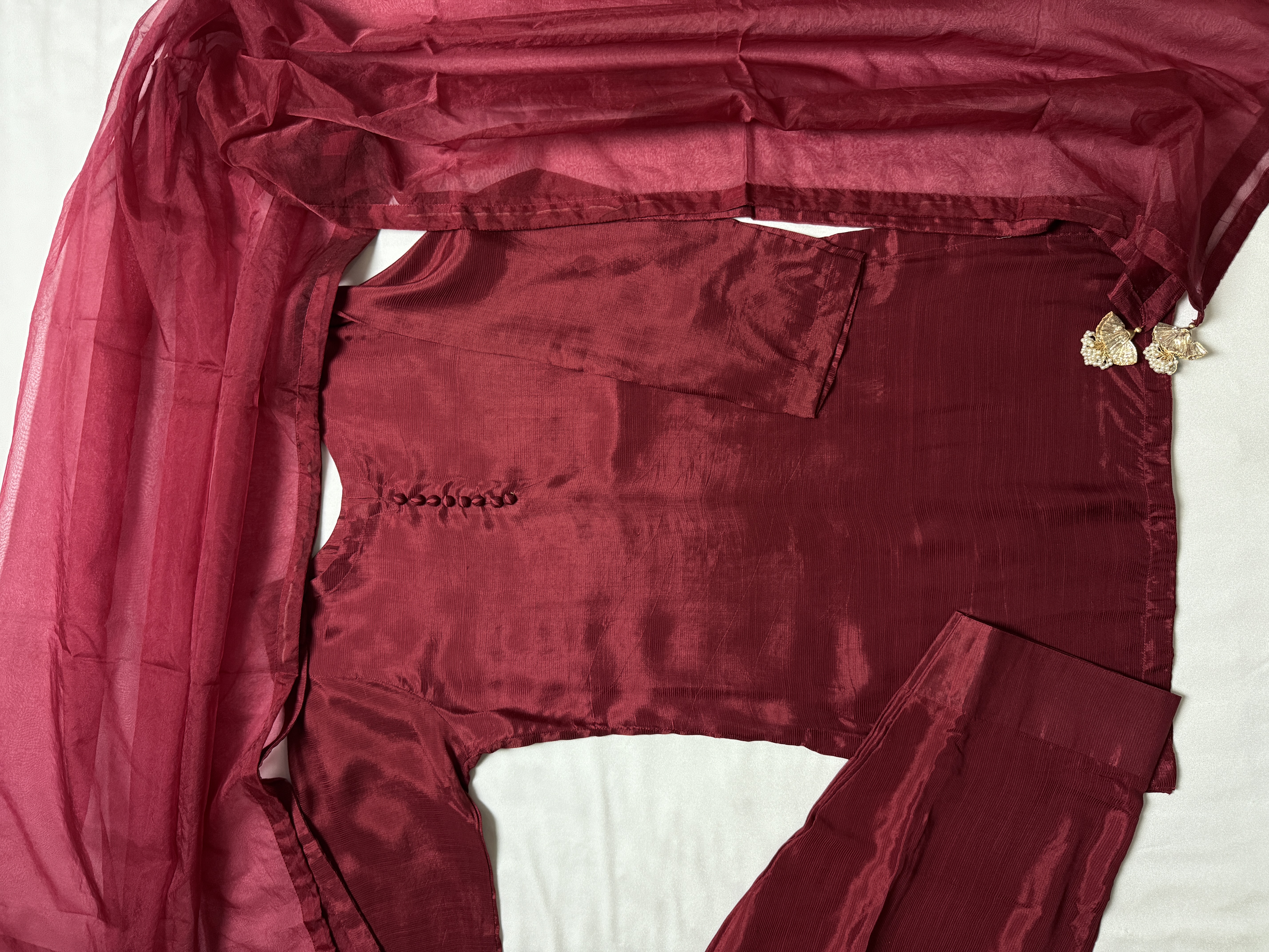Farshi Shalwar - Maroon