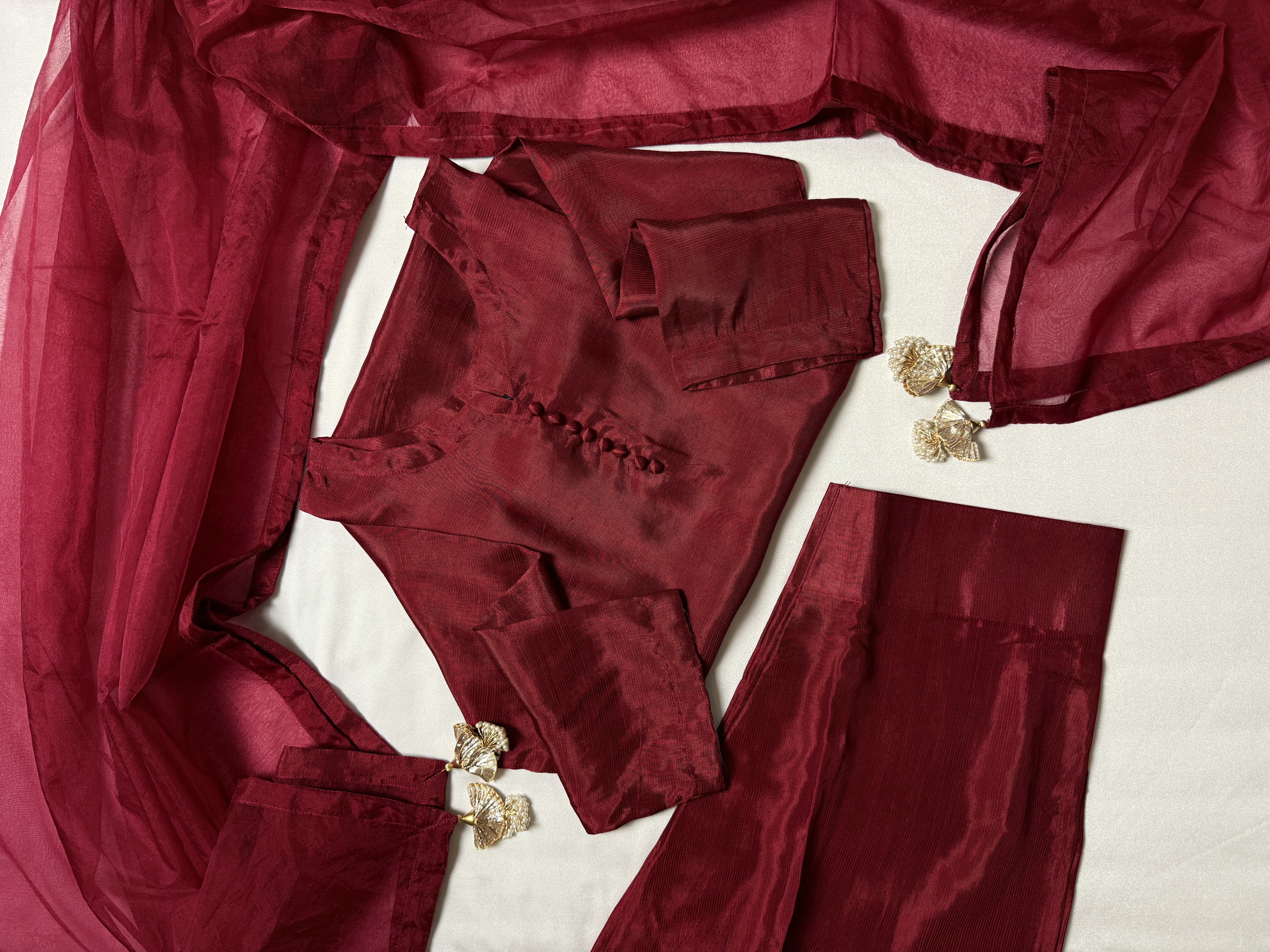 Farshi Shalwar - Maroon