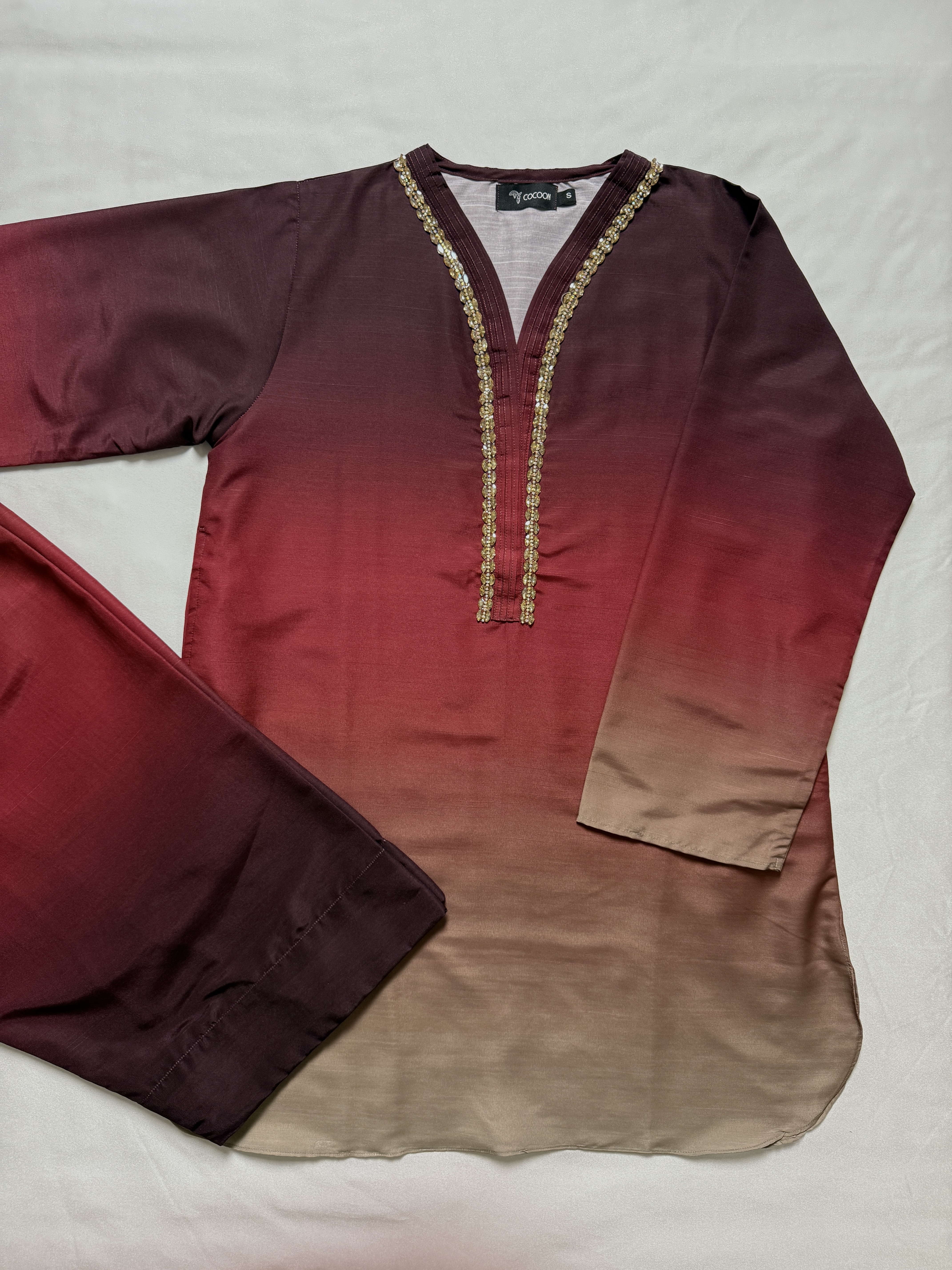 Farshi Shalwar - Maroon