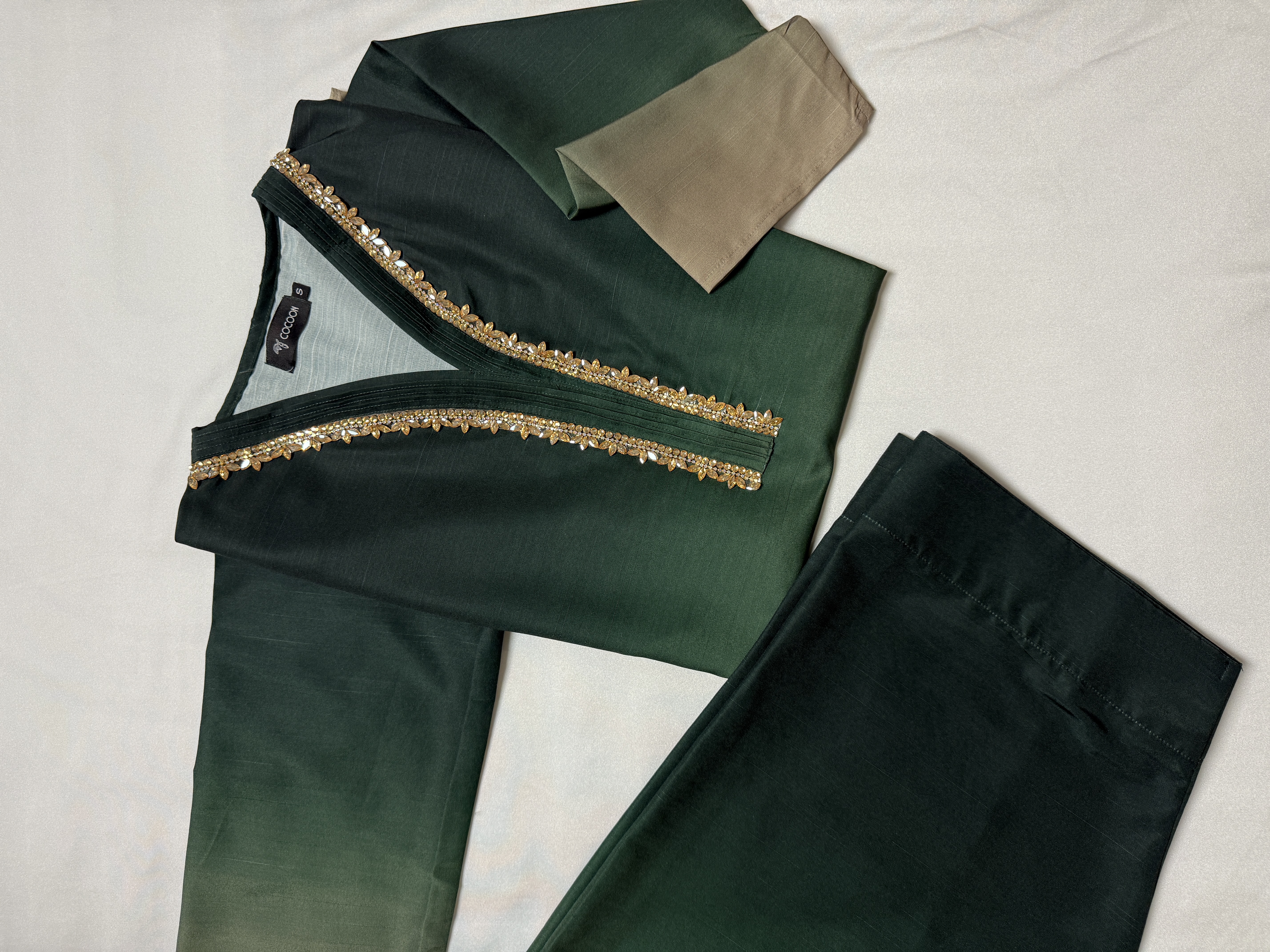 Farshi Shalwar - Green