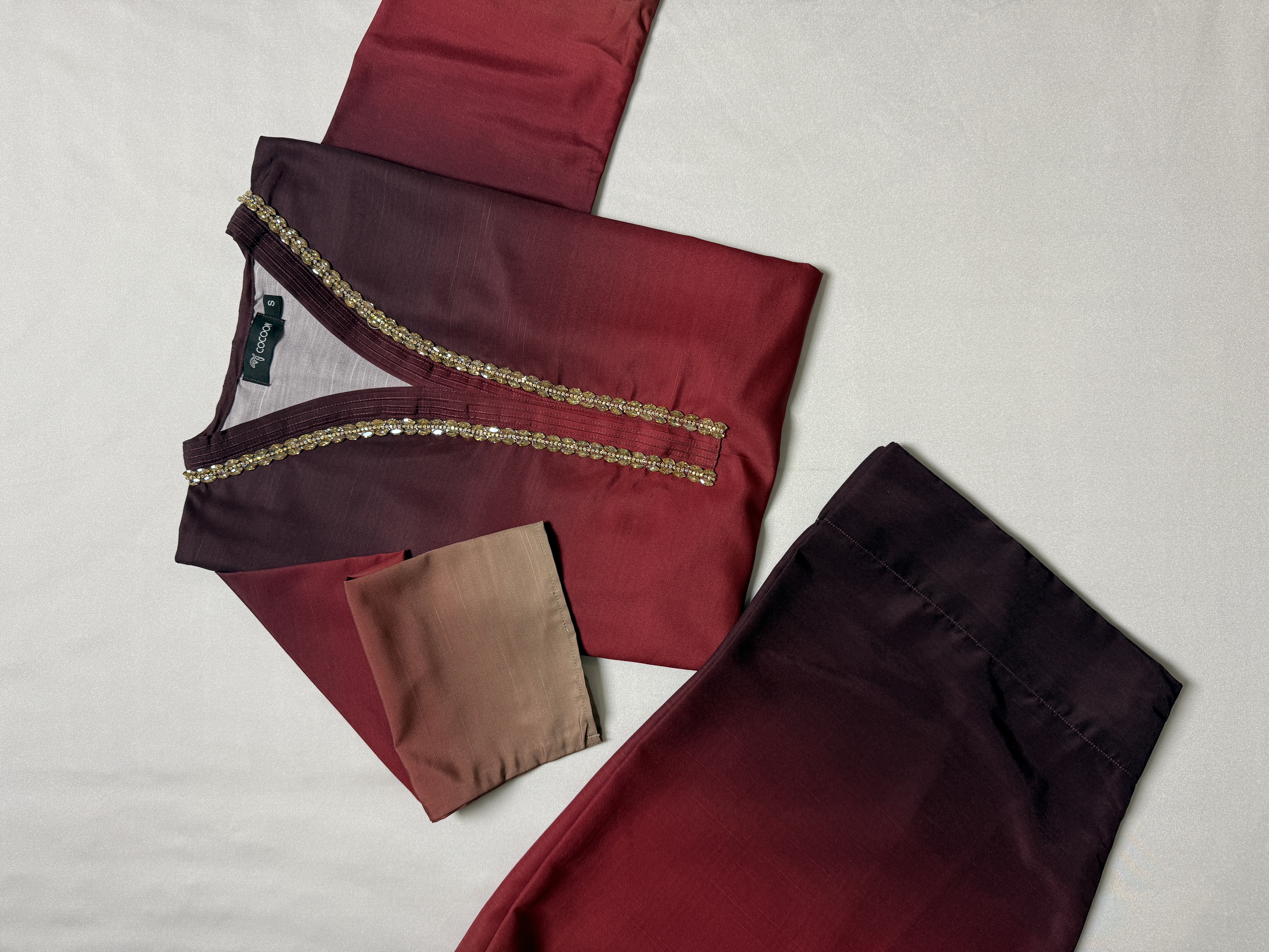 Farshi Shalwar - Maroon