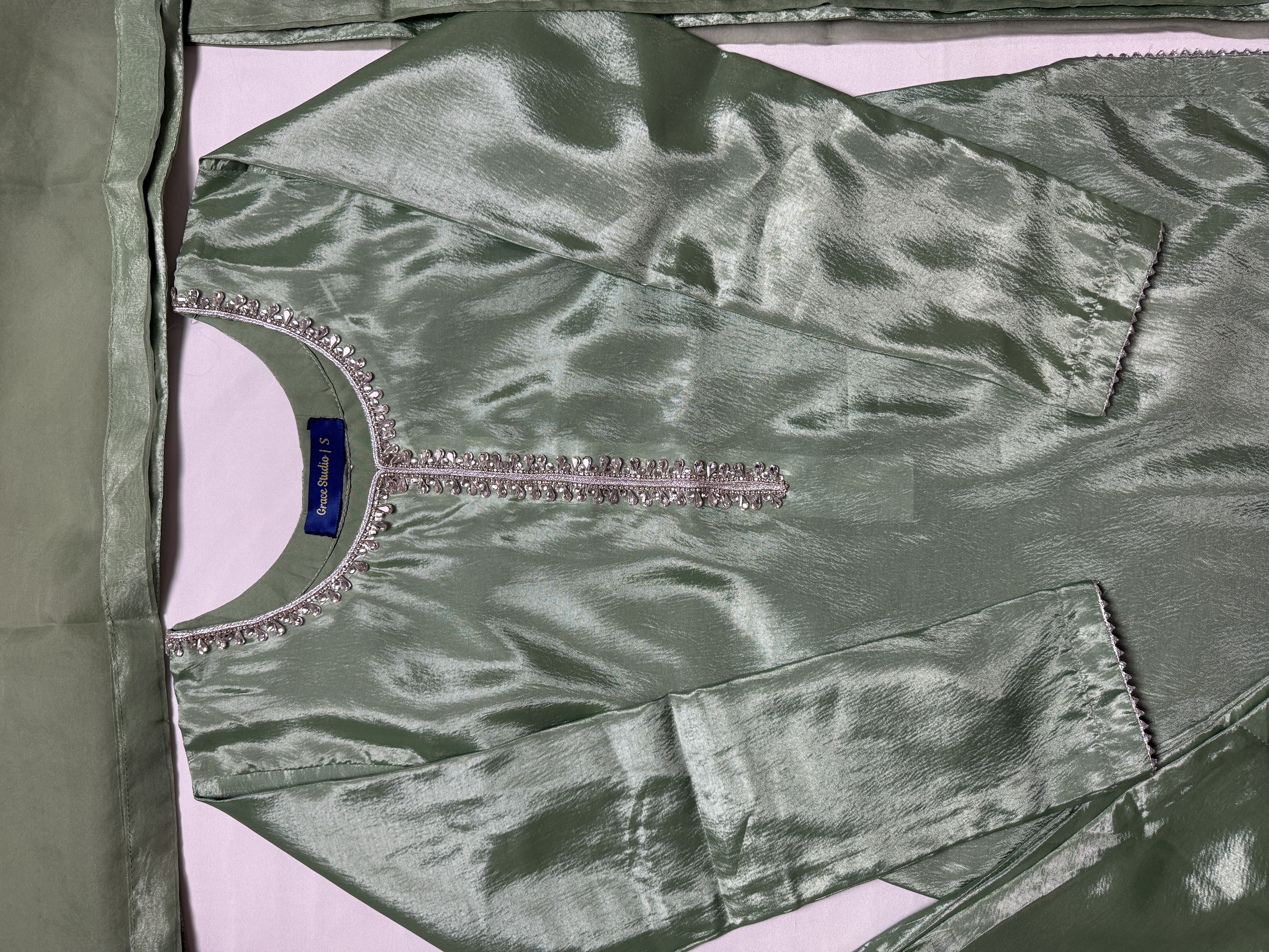 Farshi Shalwar - Green