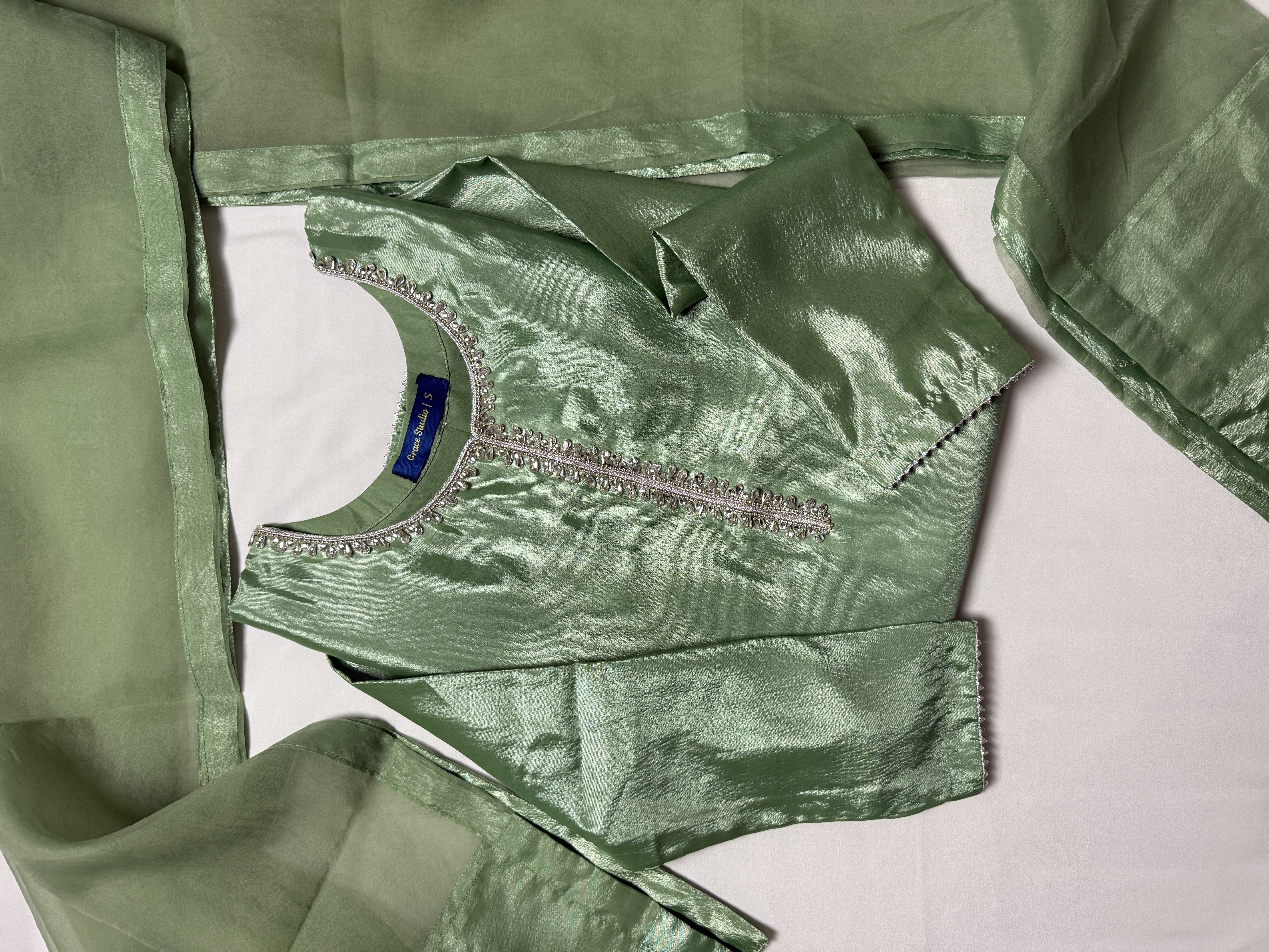 Farshi Shalwar - Green