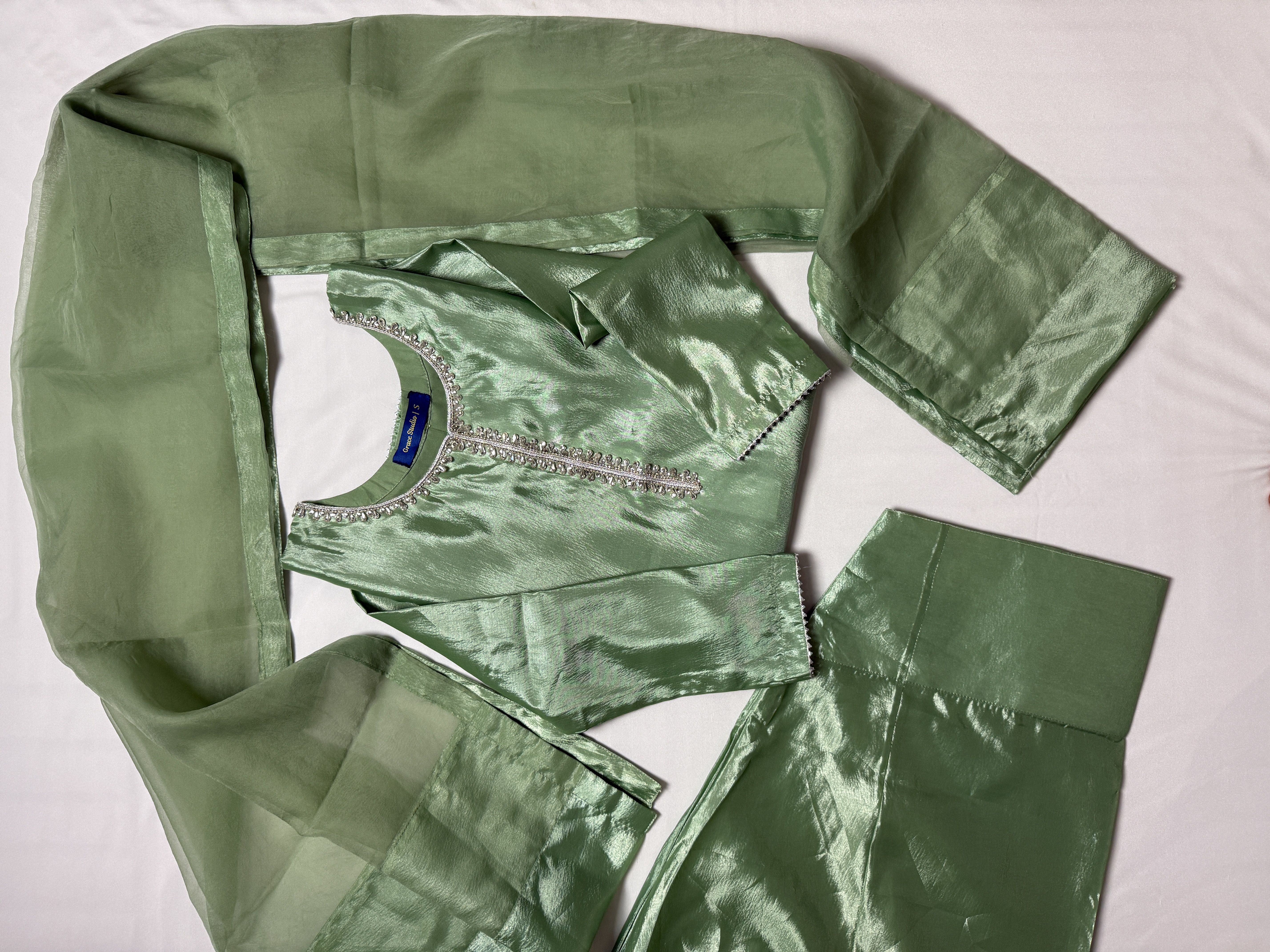Farshi Shalwar - Green