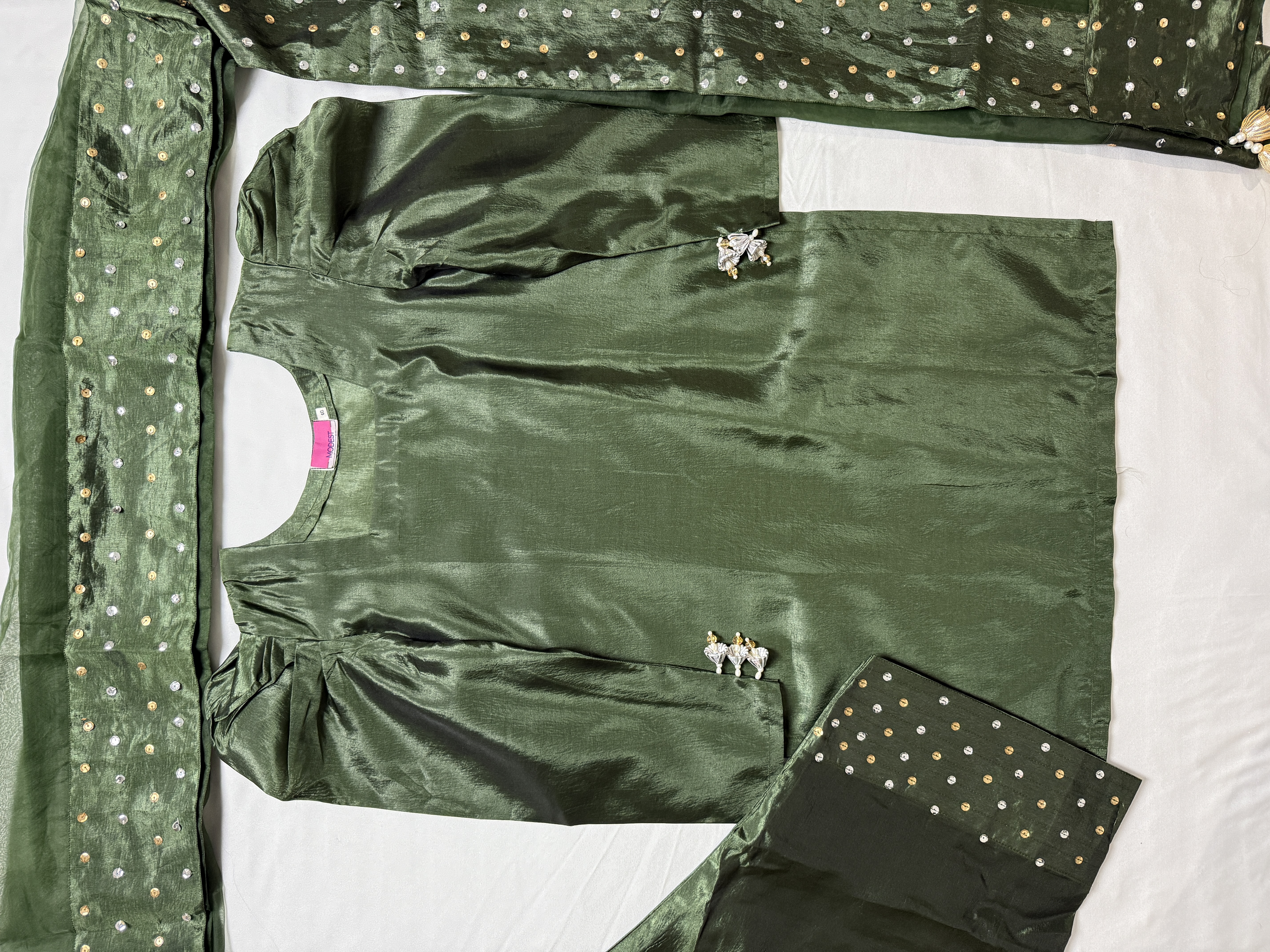 Farshi Shalwar - Pearl