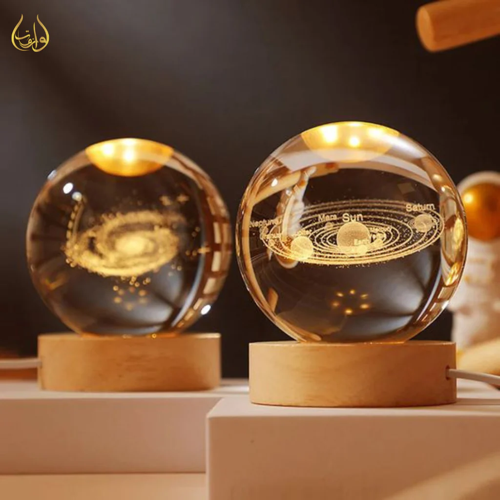 3D Solar System Crystal Ball Night Lamp 