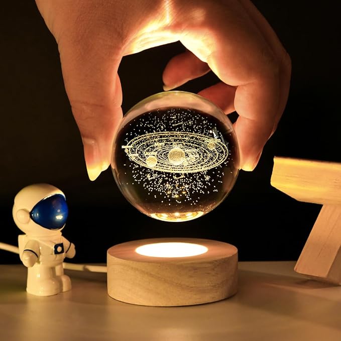 3D Solar System Crystal Ball Night Lamp 