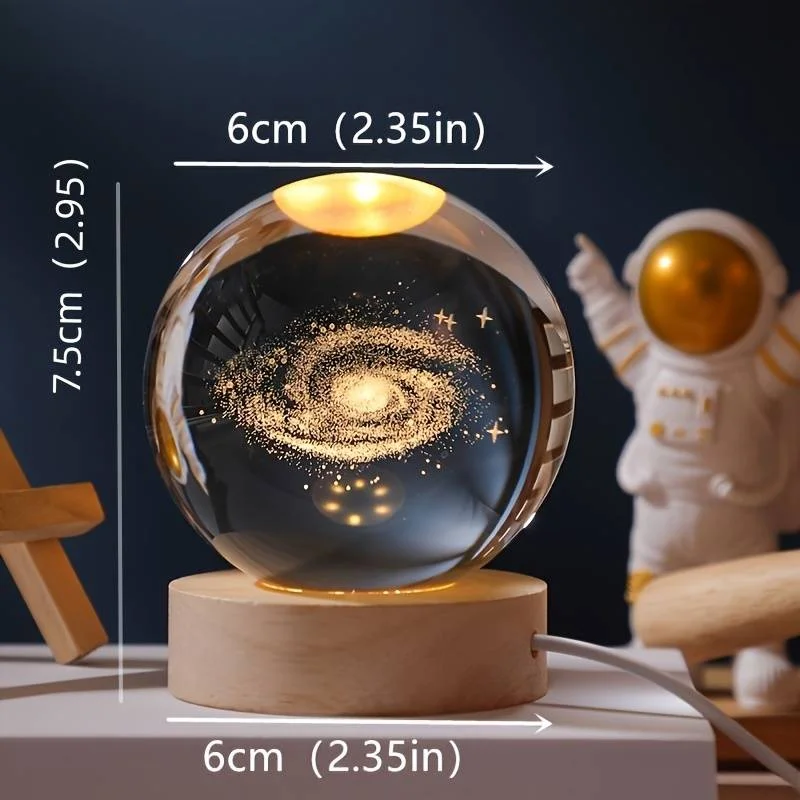 3D Solar System Crystal Ball Night Lamp 