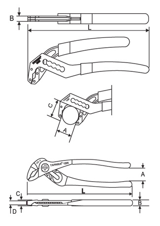 TAPARIA Water Pump PliersGenerally Conforming to IS 6118-1991