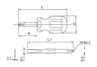 Two-in-one Stubby Screw Drivers (974)