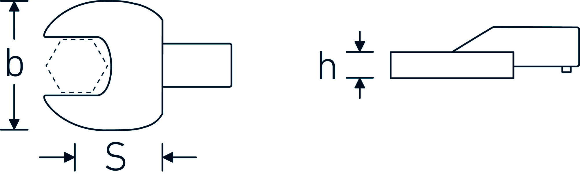 STAHLWILLE Open End Inser Tool, Insert End: 9*12mm, Size:15mm
