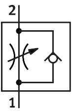 One-way flow control valve GRA-1/4-B