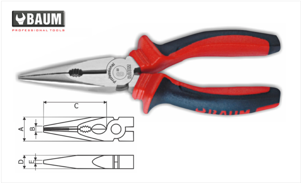BAUM (ART-103DC) LONG NOSE PLIERS 