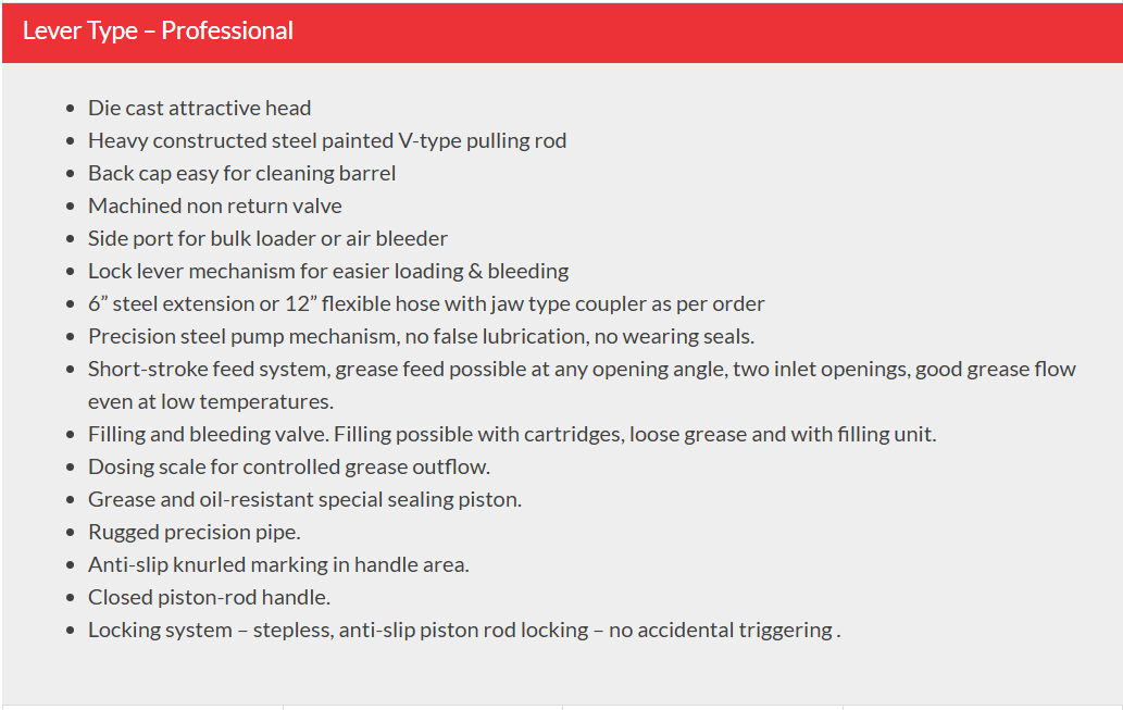 BAUM (ART-228) GREASE GUN -LEVER TYPE 