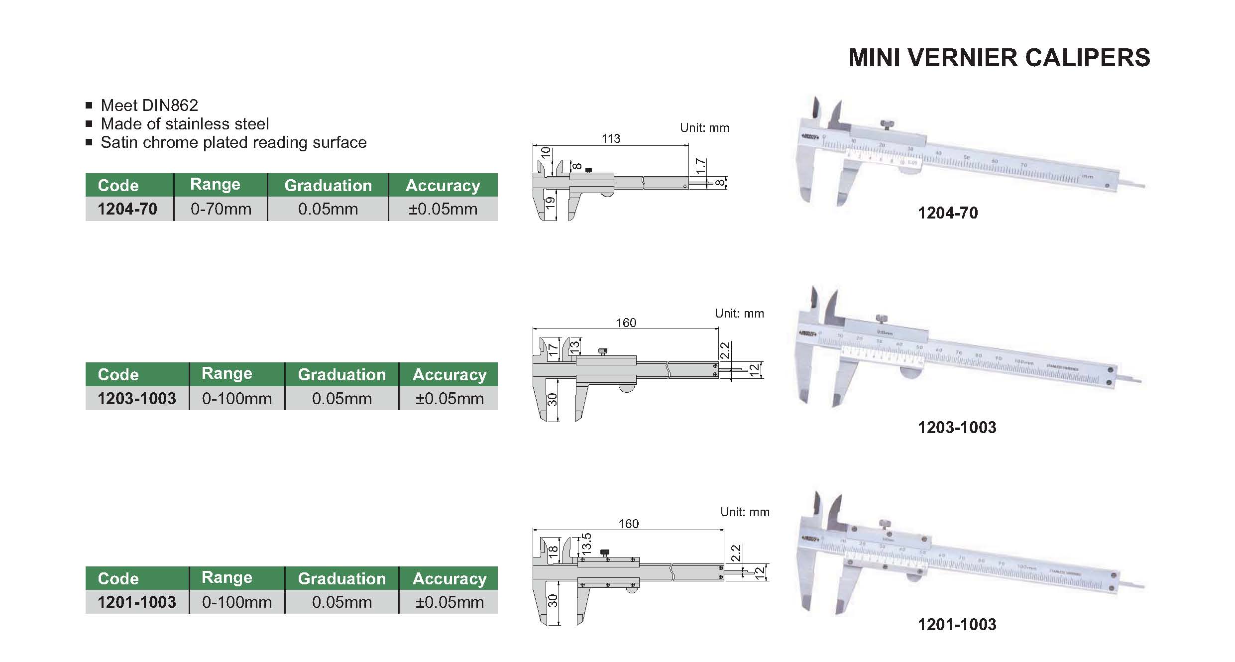 INSIZE Mini Vernier Caliper