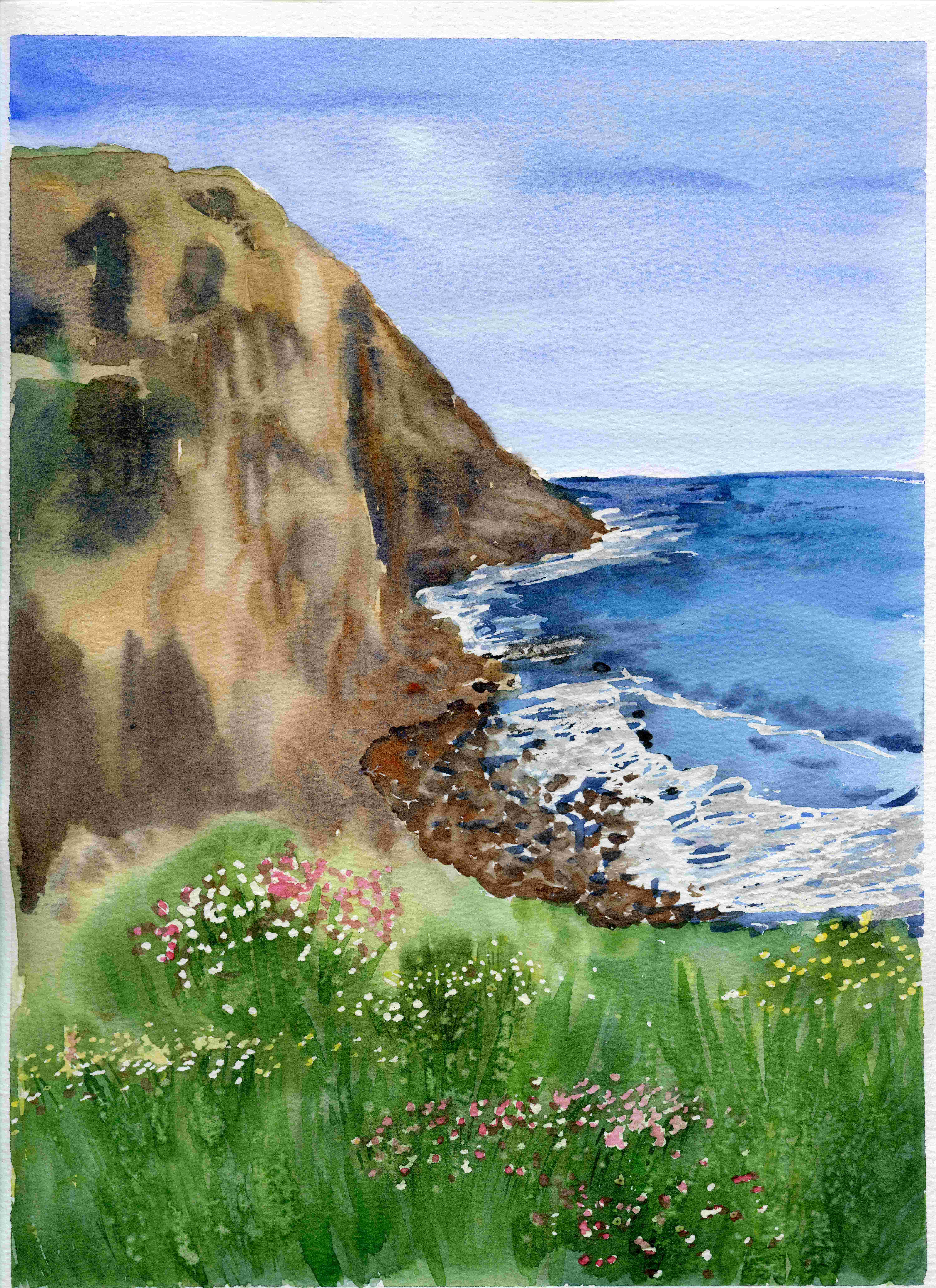 Coastal Cliffside Painting
