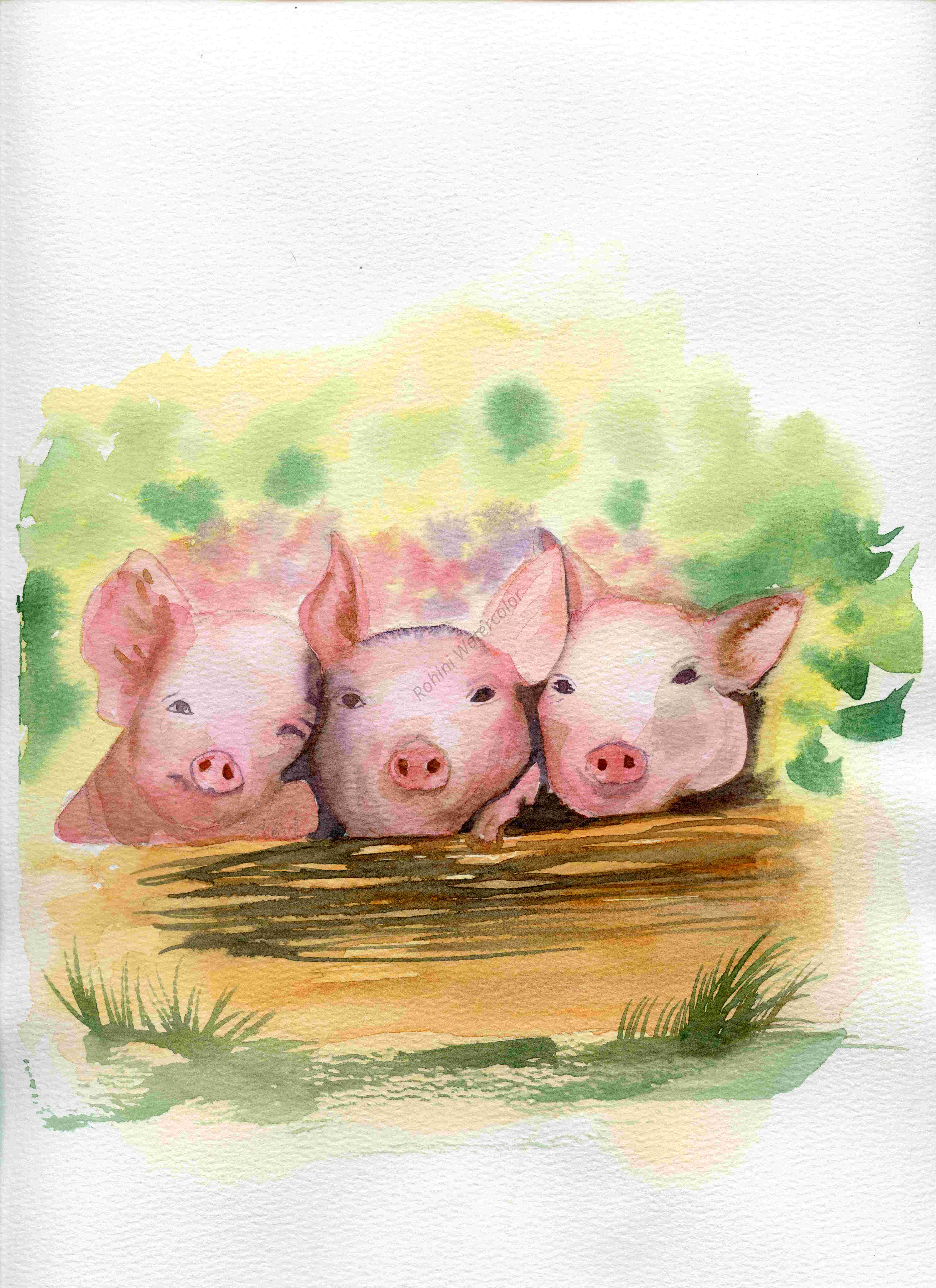 Watercolor Piglet Artwork