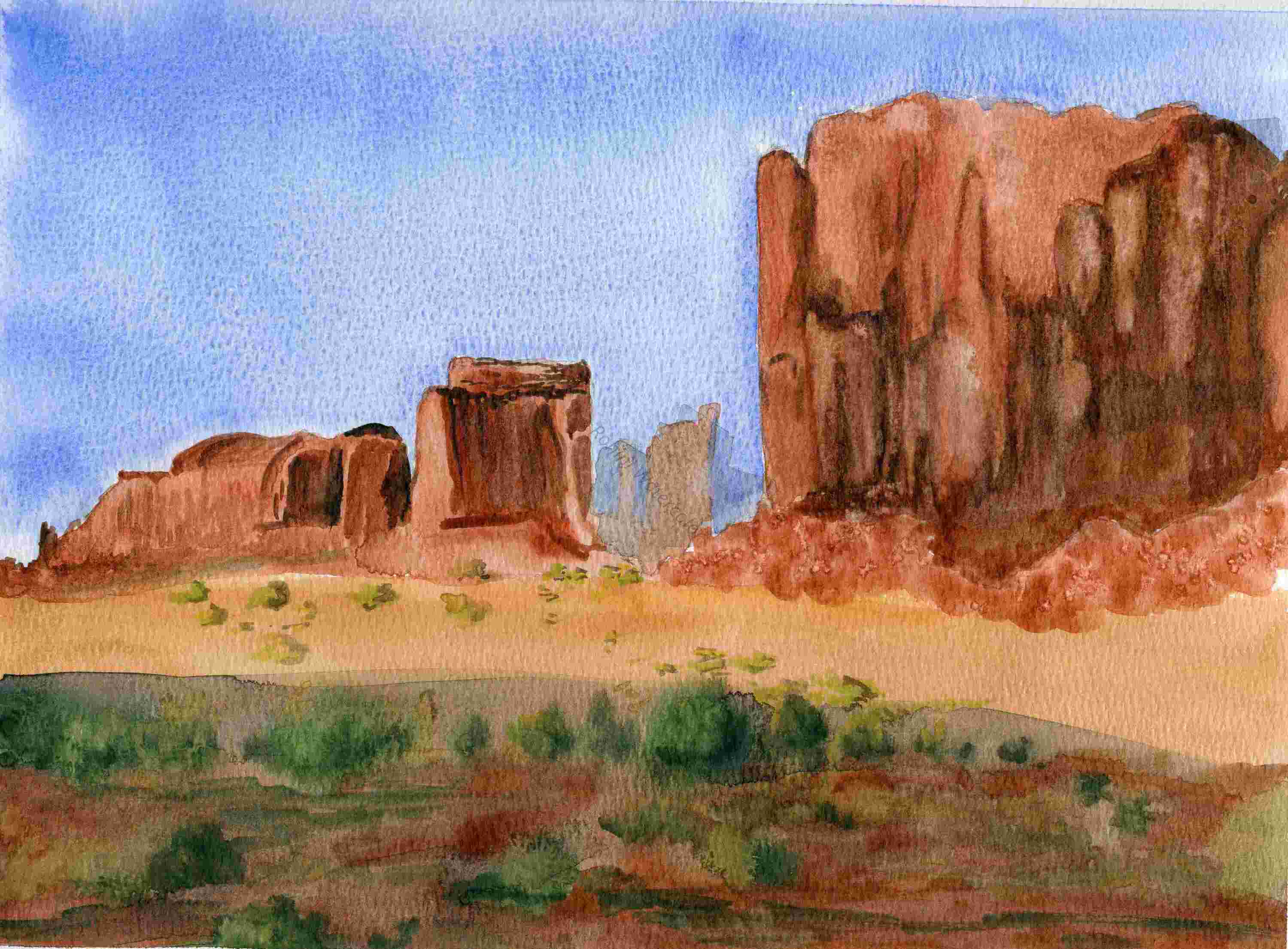 Utah  Mountains Original  Watercolor