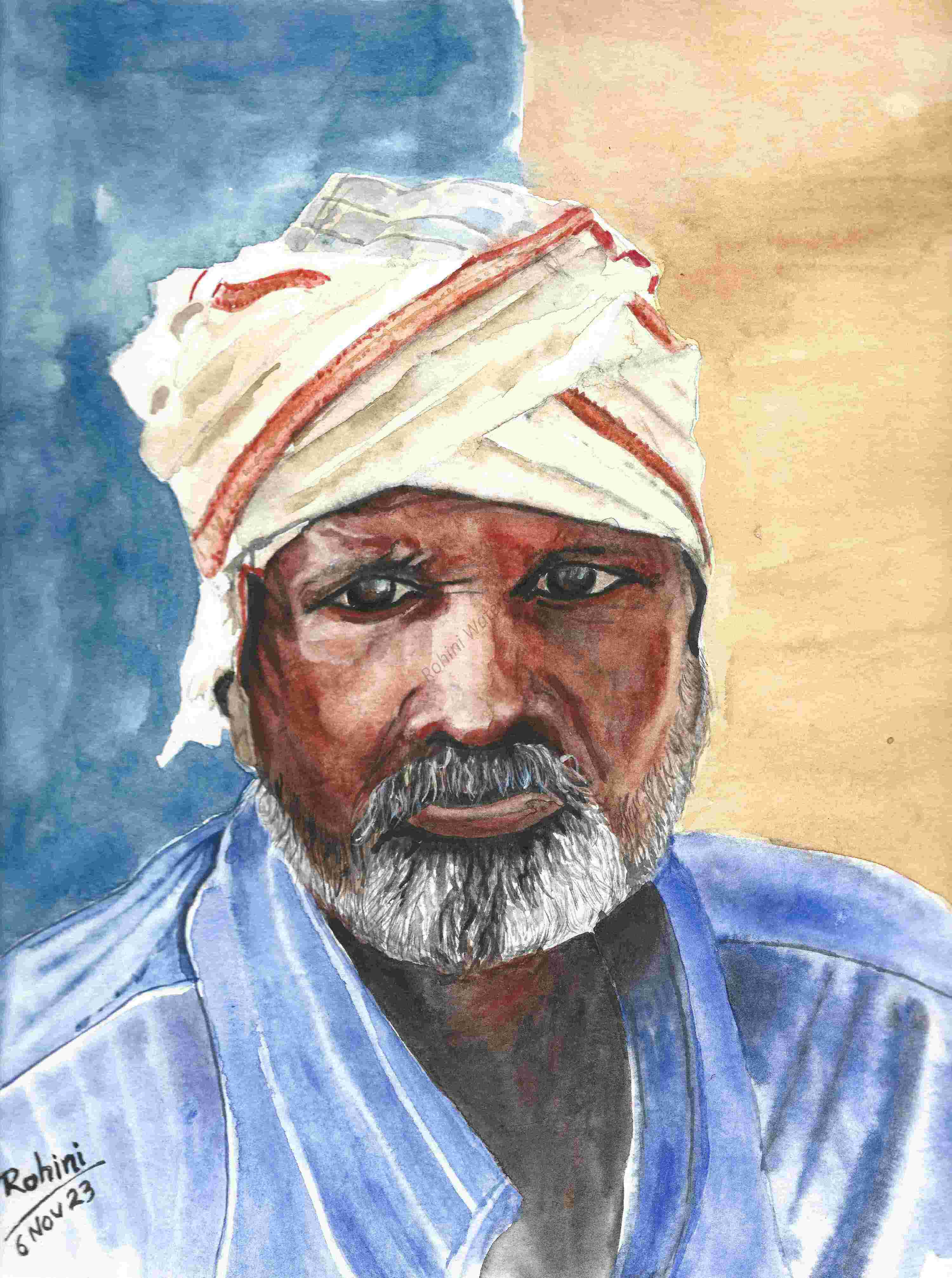 Portrait of "The White Turban Man" - Print