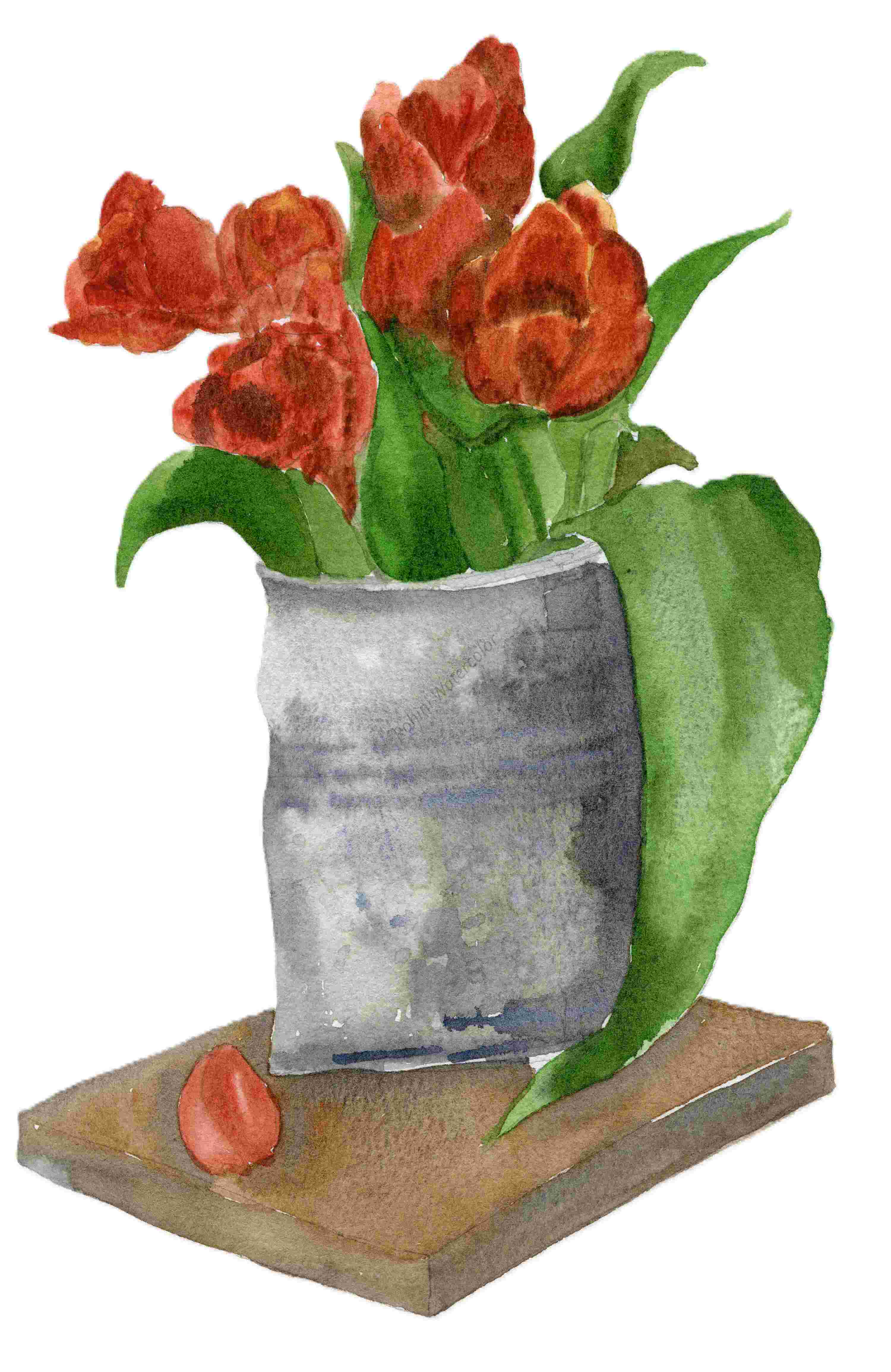 Red Tulip Vase – Fine Art Giclée Print