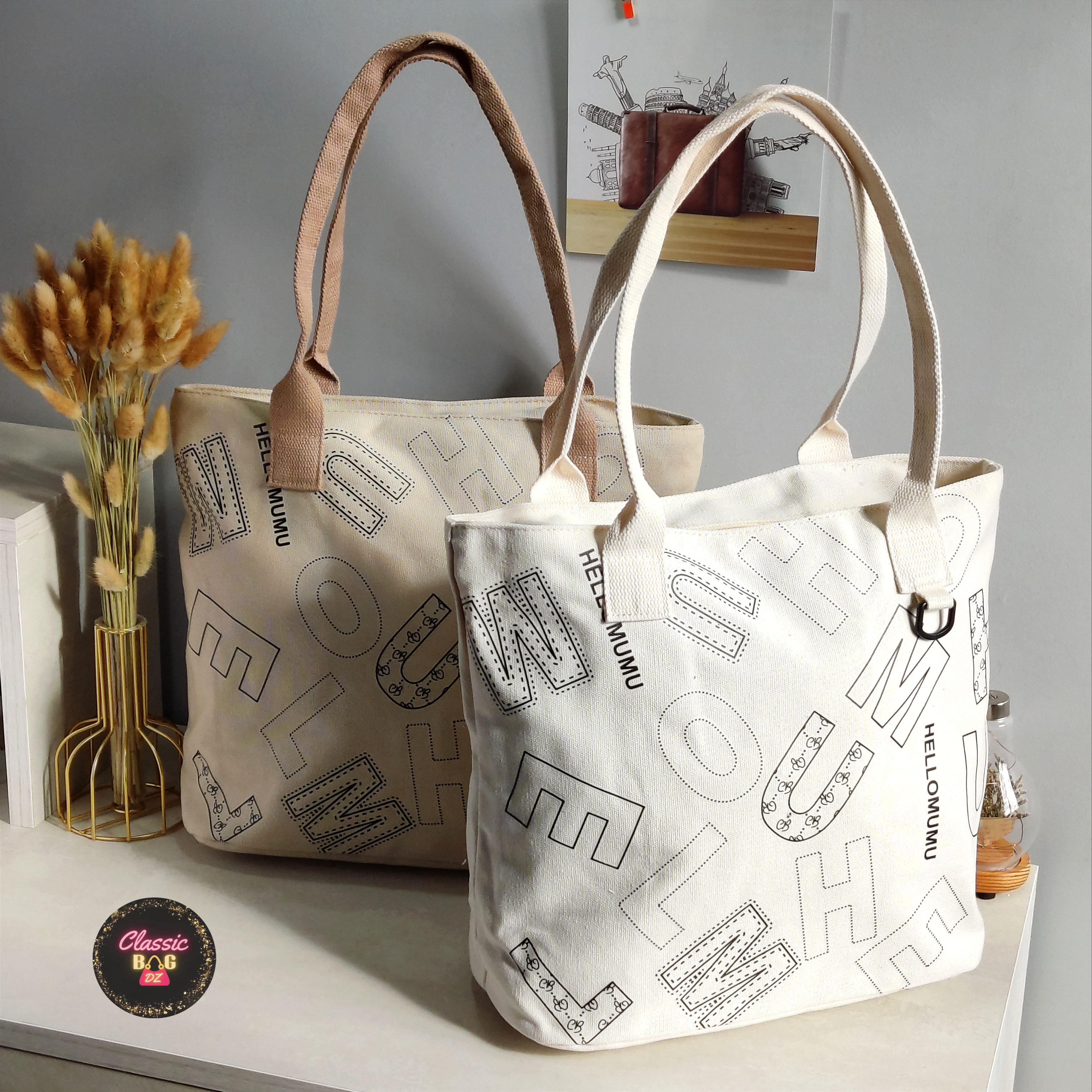 Tote Bag Tissu Canvas - Hellomumu