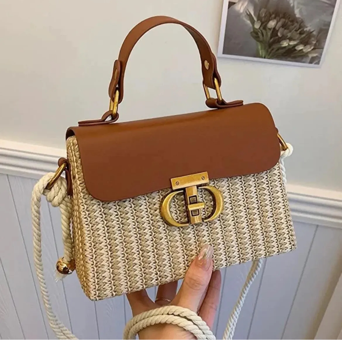 Sac en paille Dior