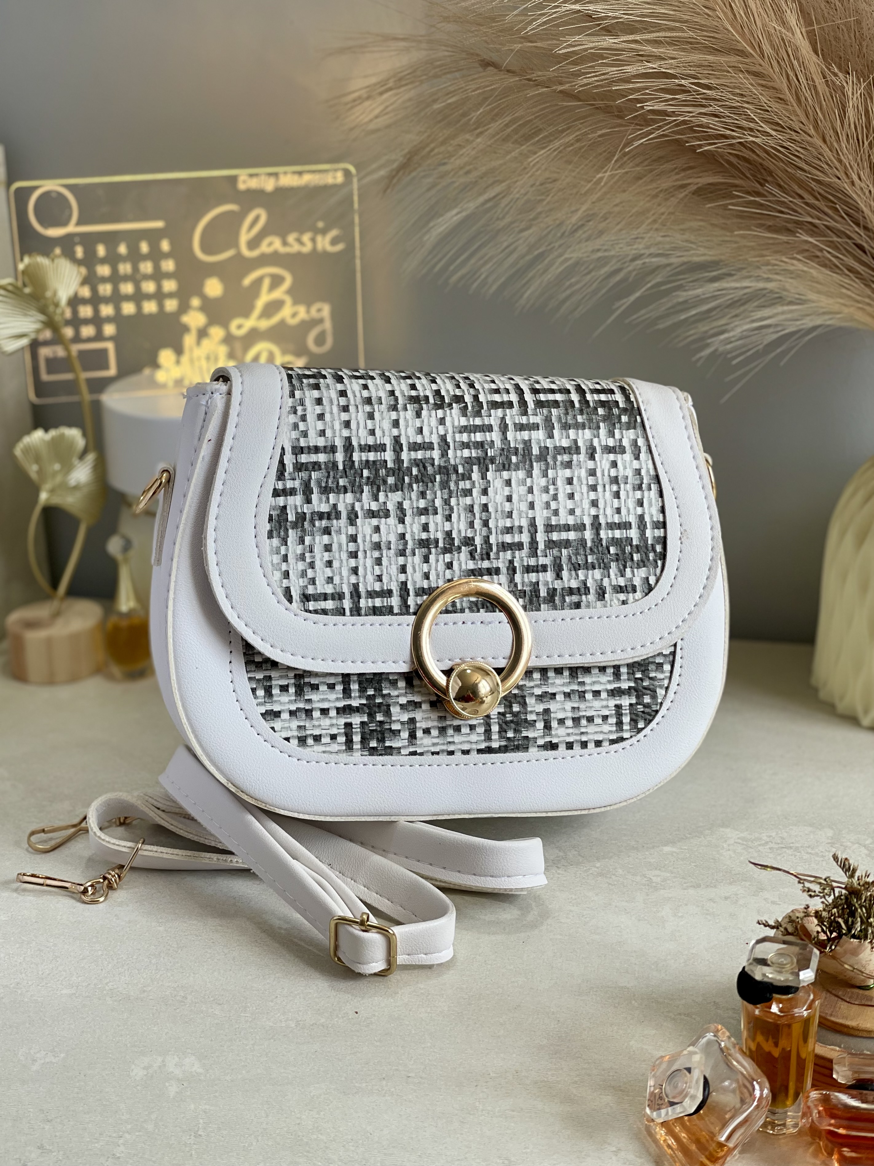 Sac en Paille motif Cercle