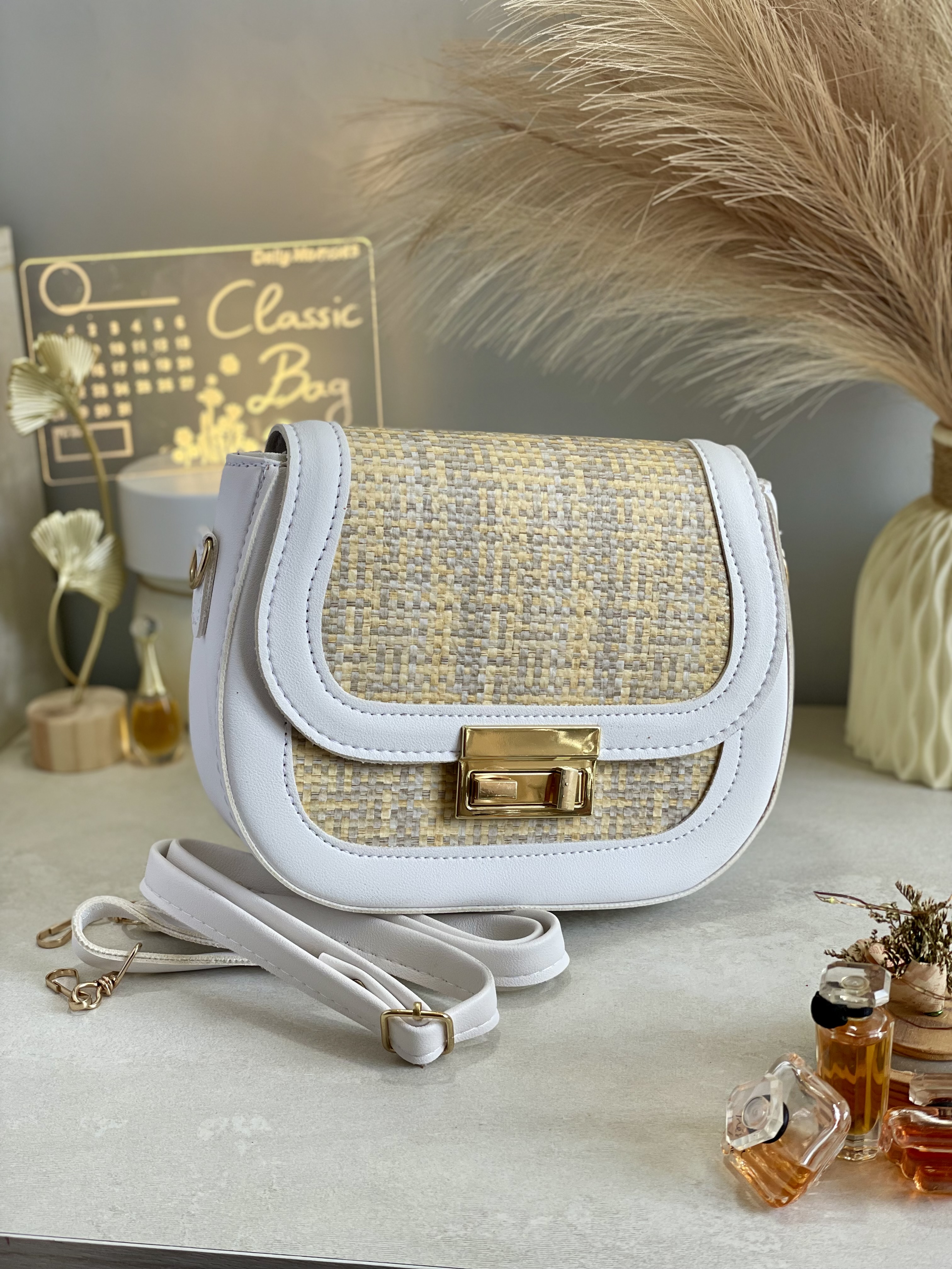 Sac en Paille motif Cercle