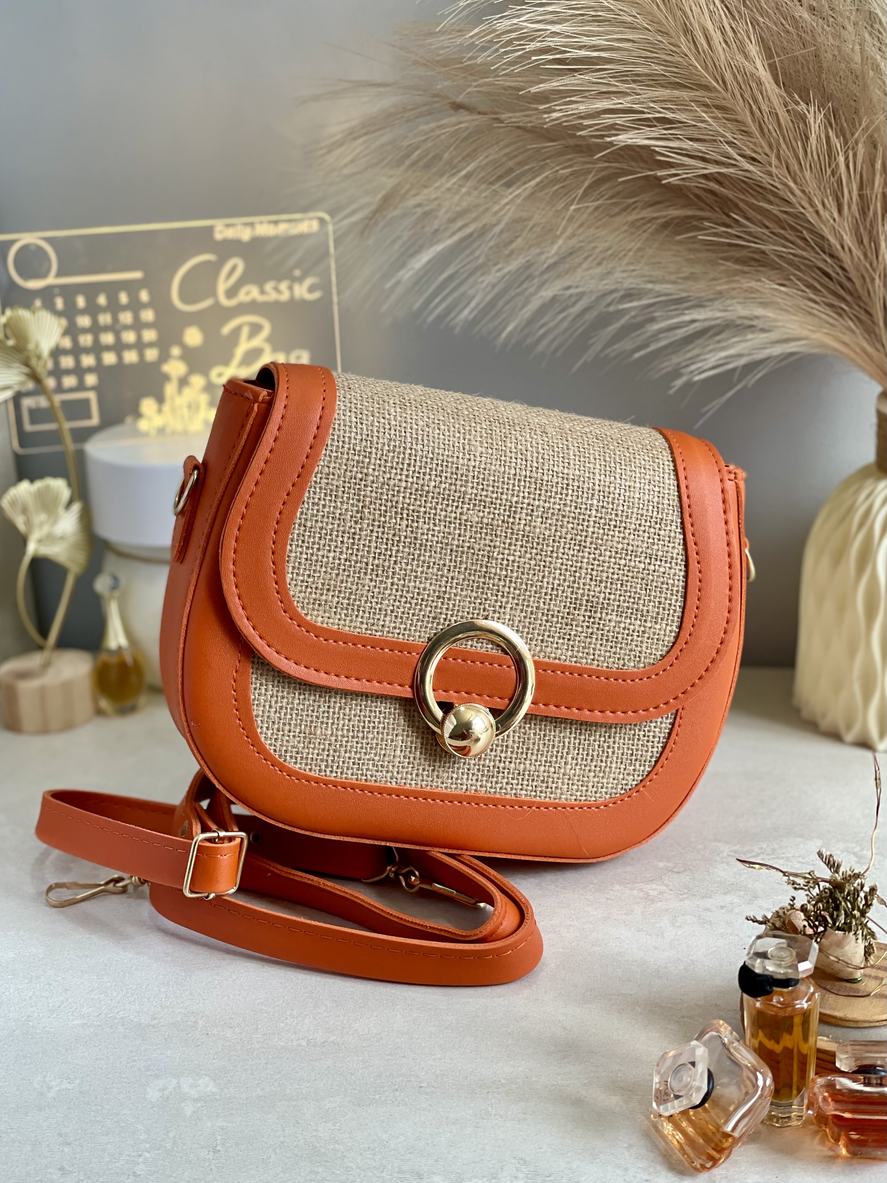 Sac en Paille motif Cercle