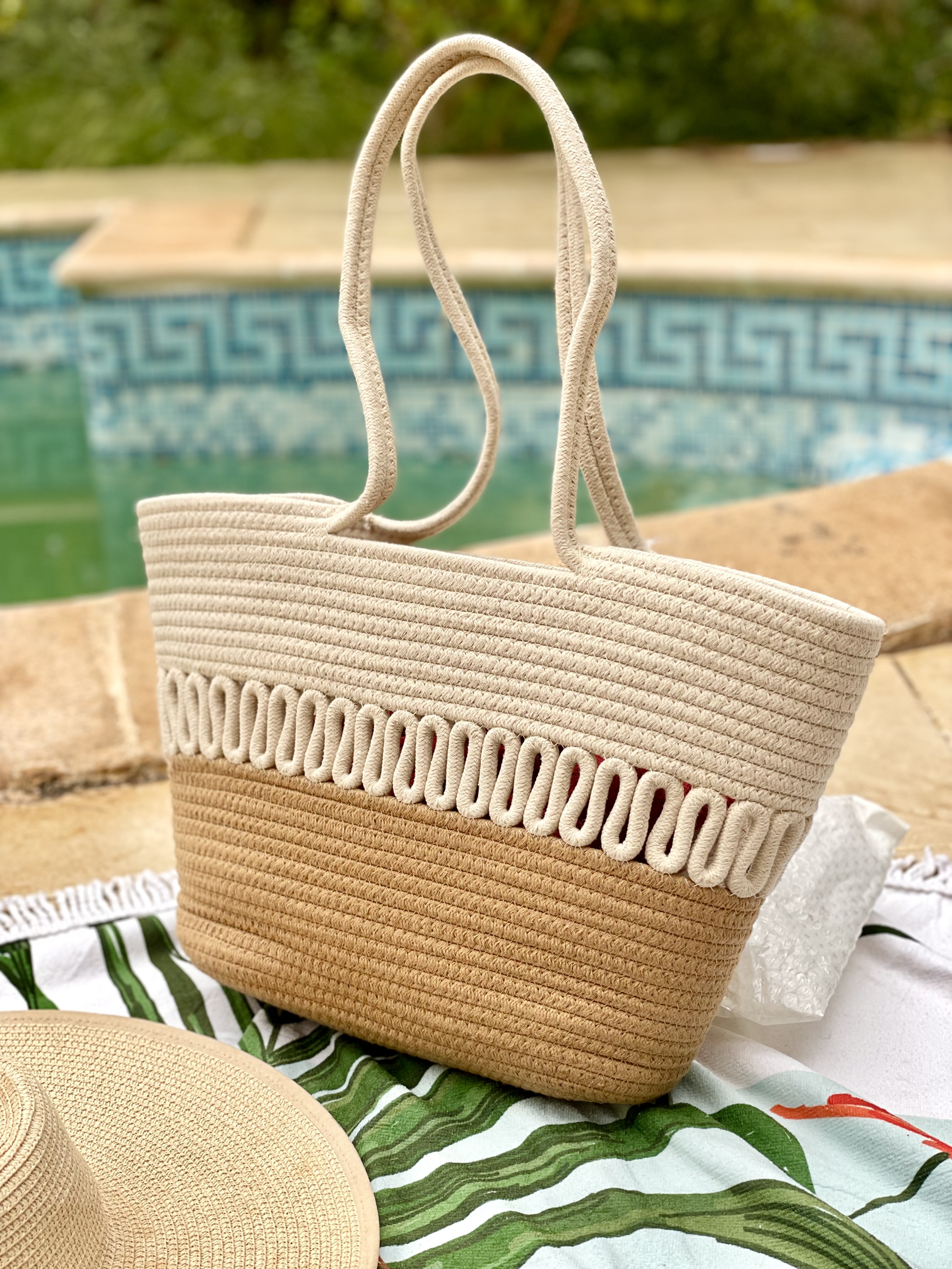 Fourre-tout en Paille Vagues