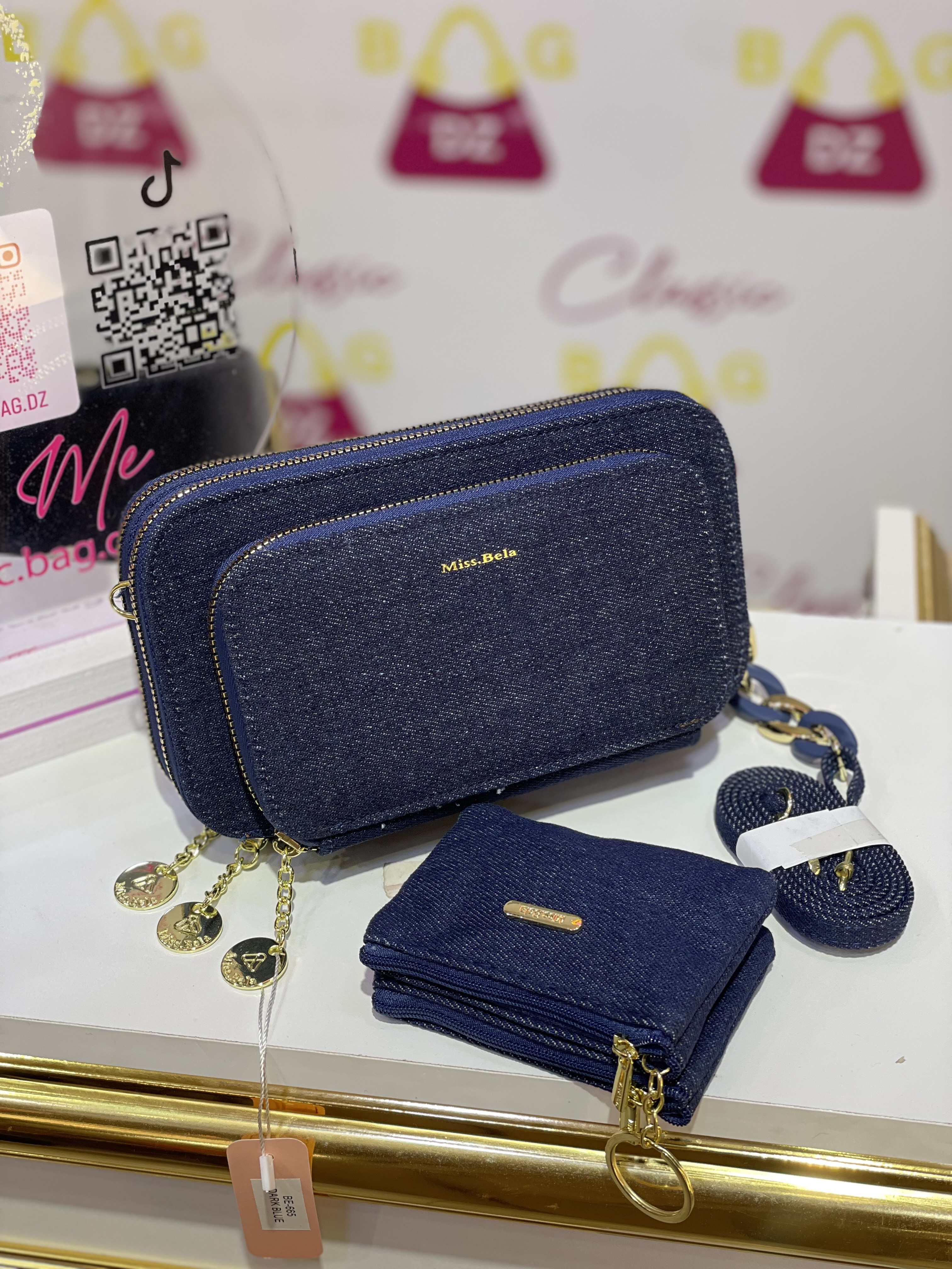 Petit Sac avec Portemonnaie en Jean