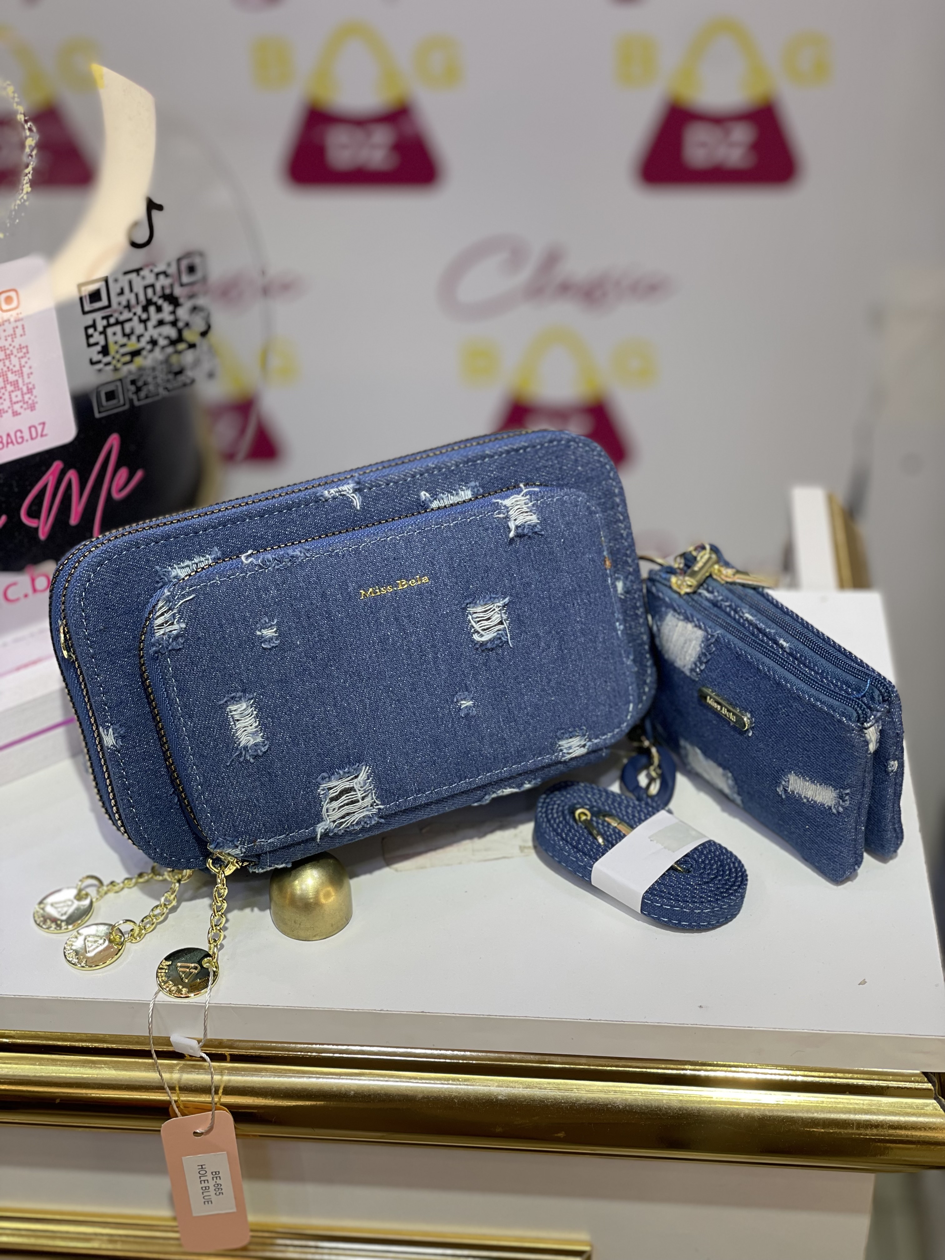 Petit Sac avec Portemonnaie en Jean