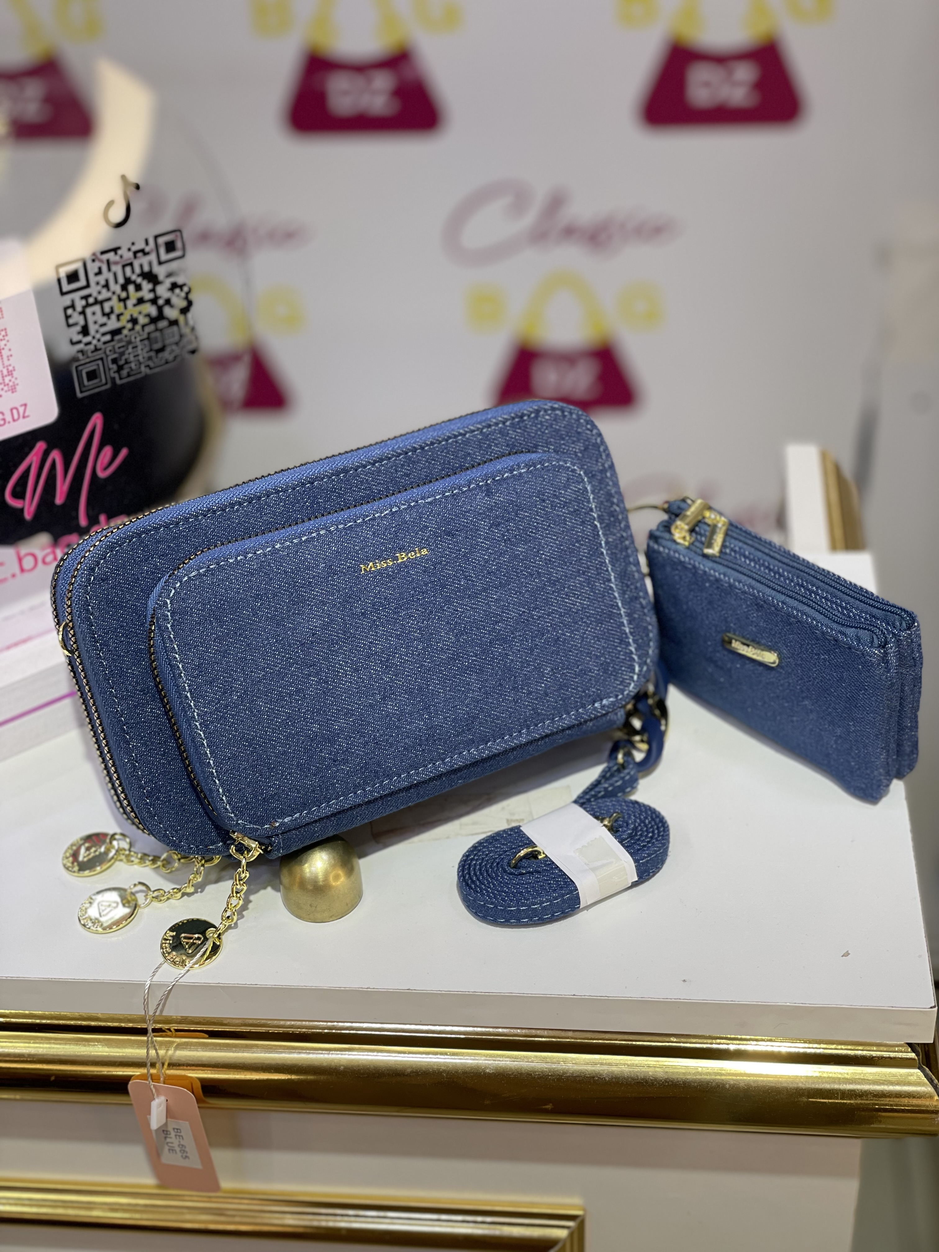 Petit Sac avec Portemonnaie en Jean