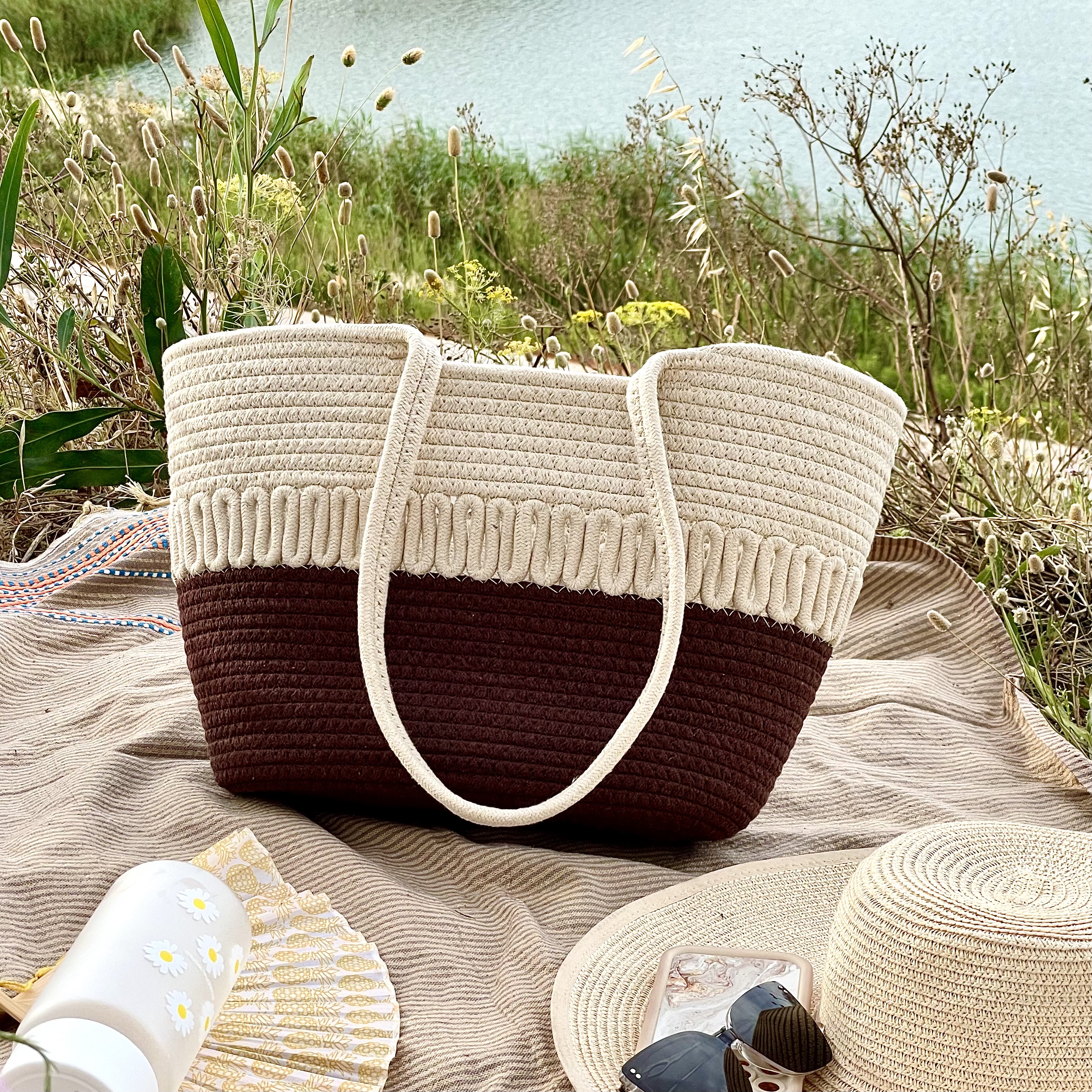 Fourre-tout en Paille Vagues