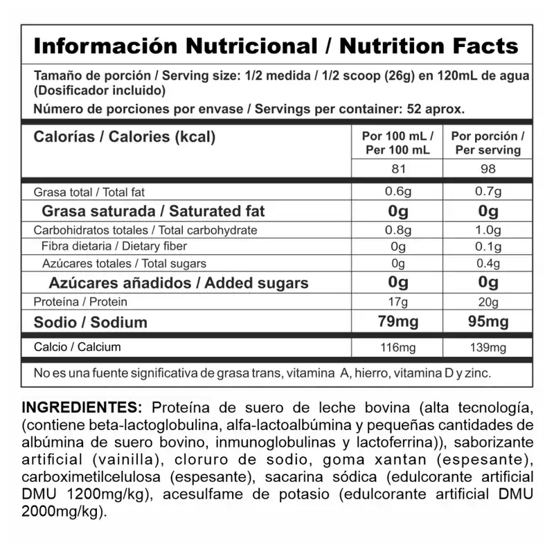 Bipro Classic Natural 2lb - Proteína de suero de leche