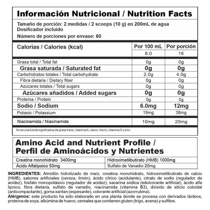 Crea Stack - Creatina Monohidratada con Hmb