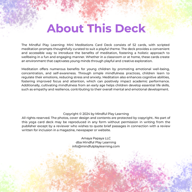 Mindful Play Mini-Meditation Card Deck