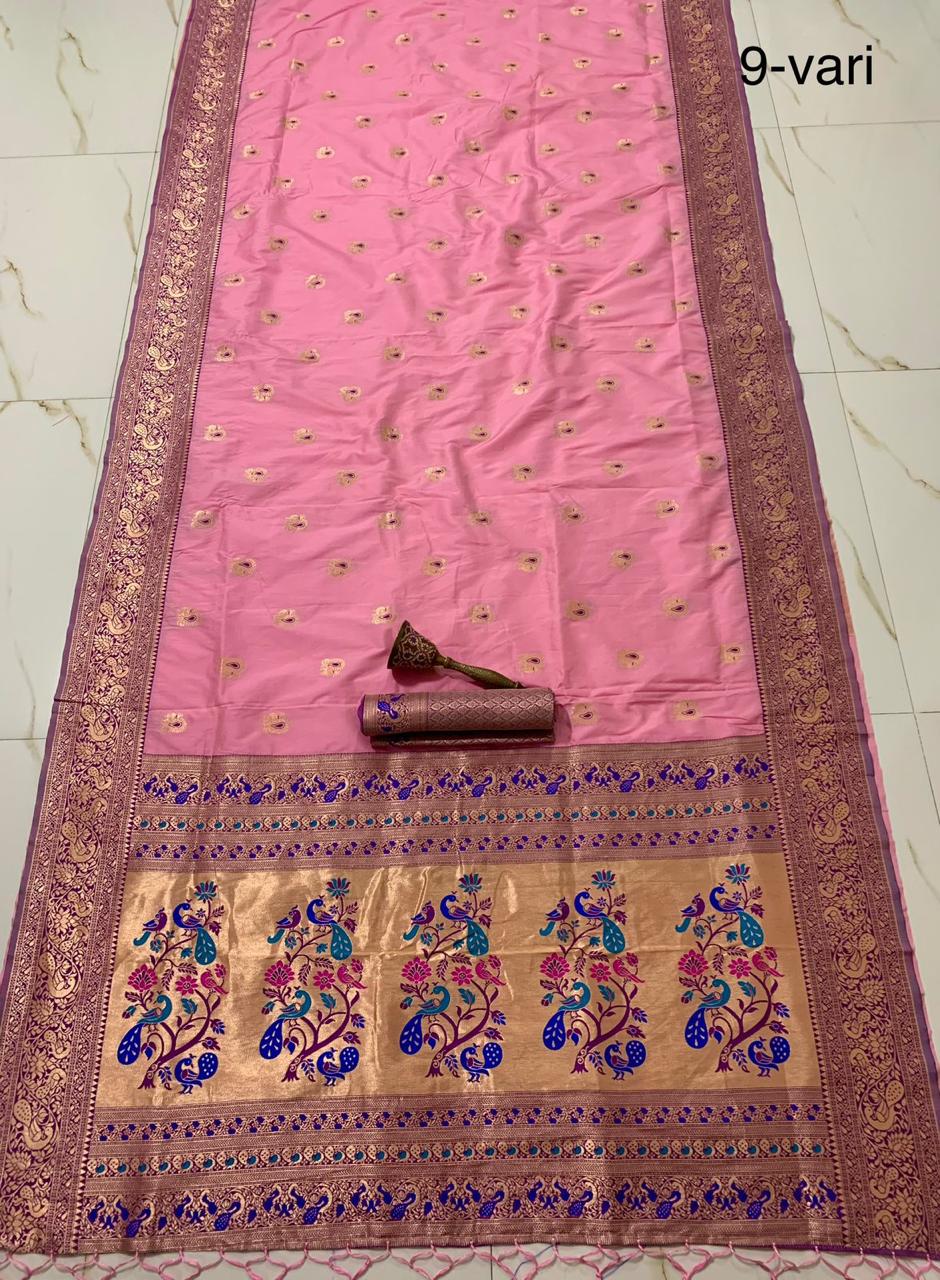 MINAKARI MUNIYA BORDER PAITHANI - 9 YARDS