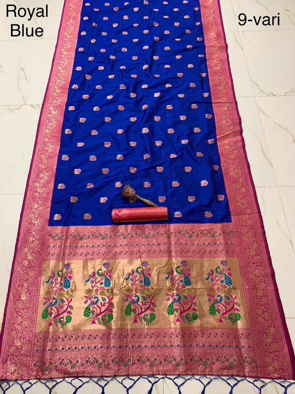 MINAKARI MUNIYA BORDER PAITHANI - 9 YARDS