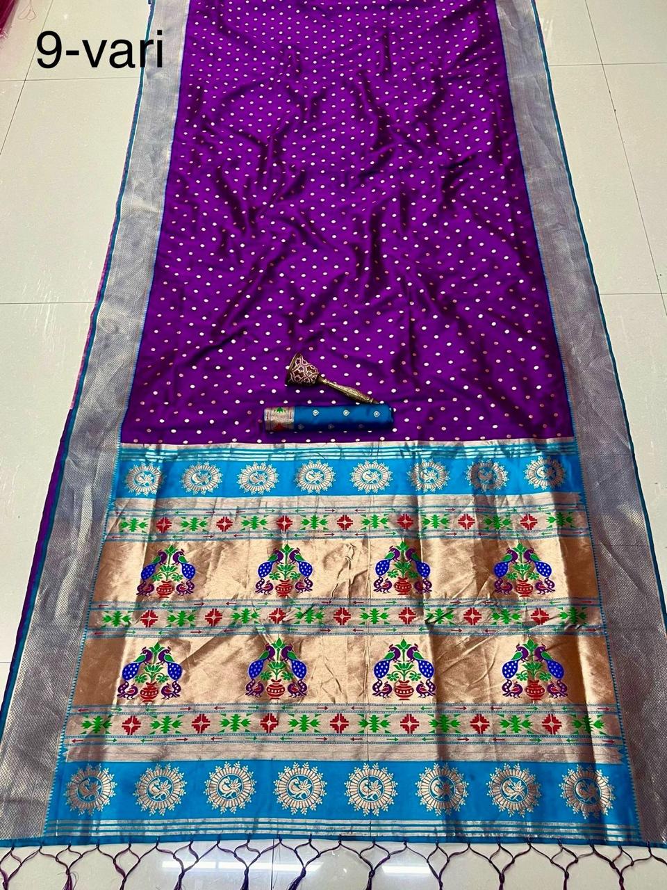 MINAKARI MUNIYA BORDER PAITHANI - 9 YARDS