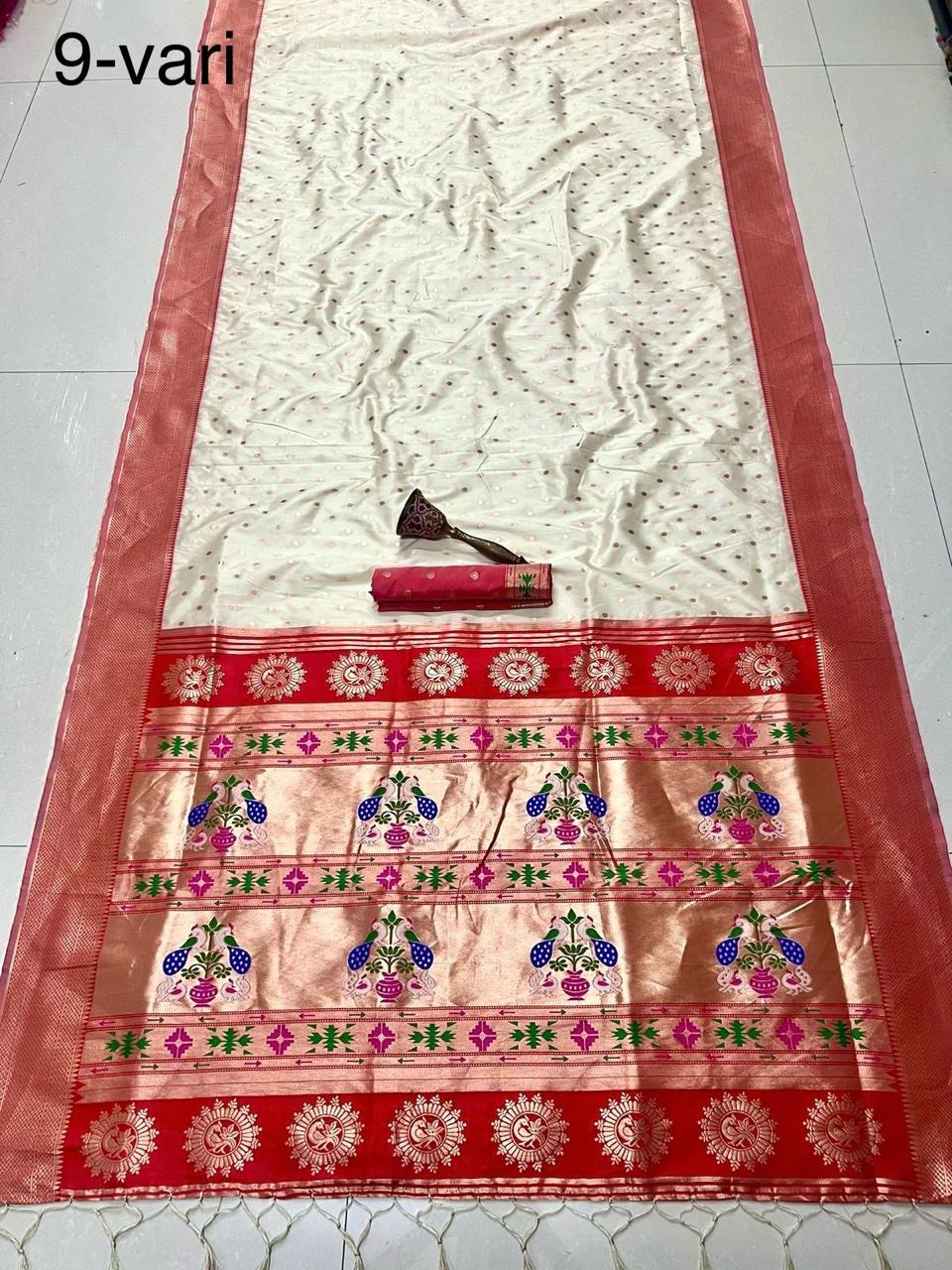 MINAKARI MUNIYA BORDER PAITHANI - 9 YARDS